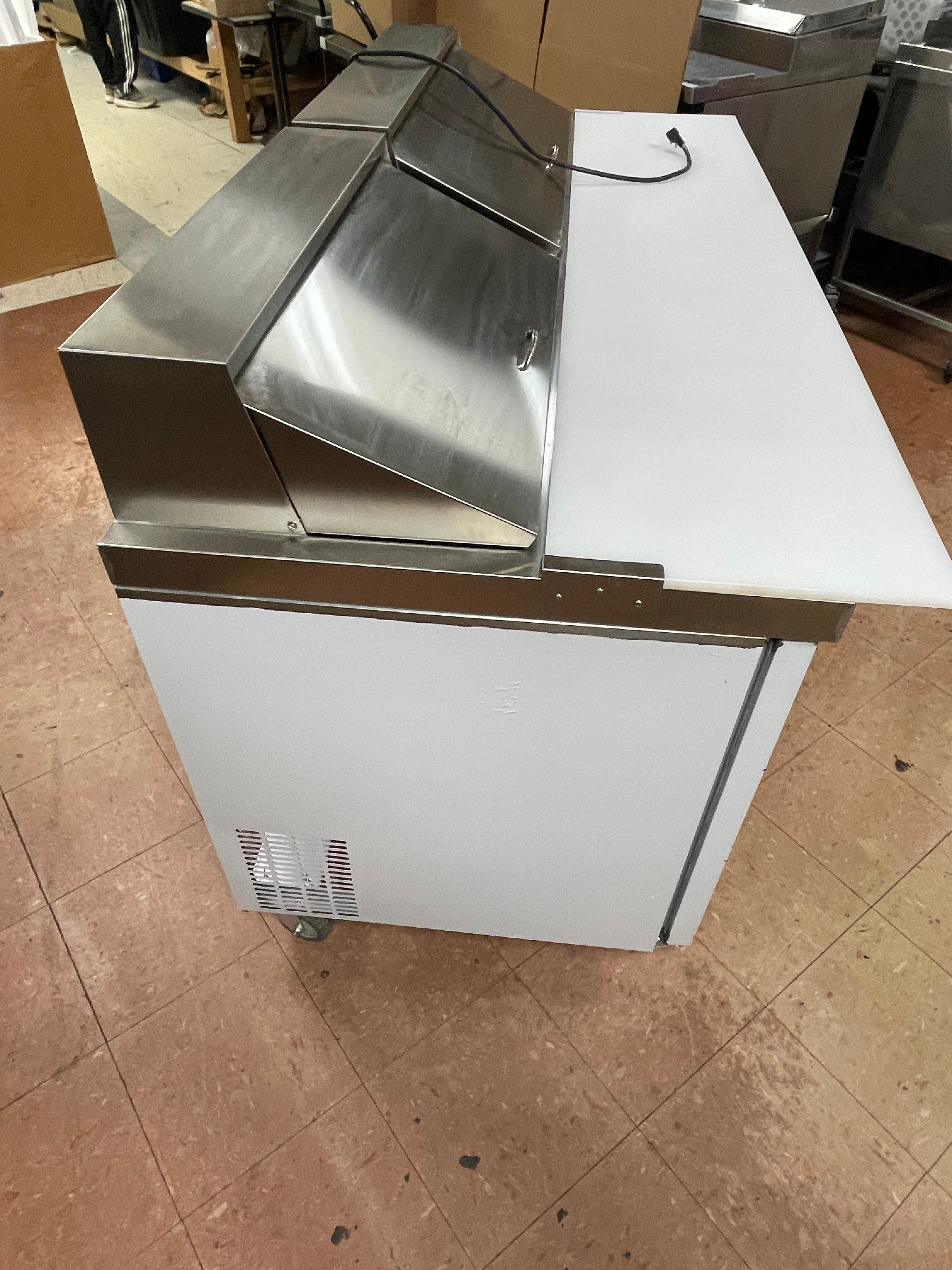 Used 72" Vevor KSR-72B1 Refrigerated Stainless Sandwich Prep Table 115V As Is