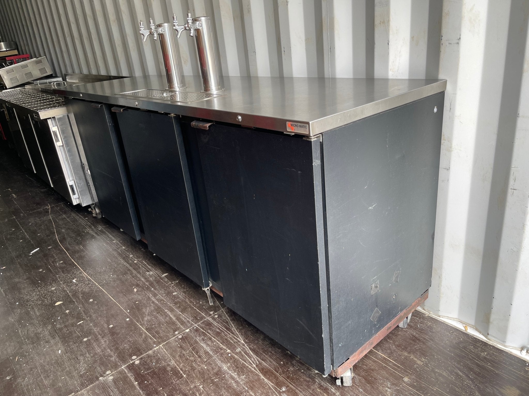 Used Micro Matic MDD - 94 Draft Beer Cooler Kegerator 3 Door 95"W - Falcon Restaurant Supply - 1