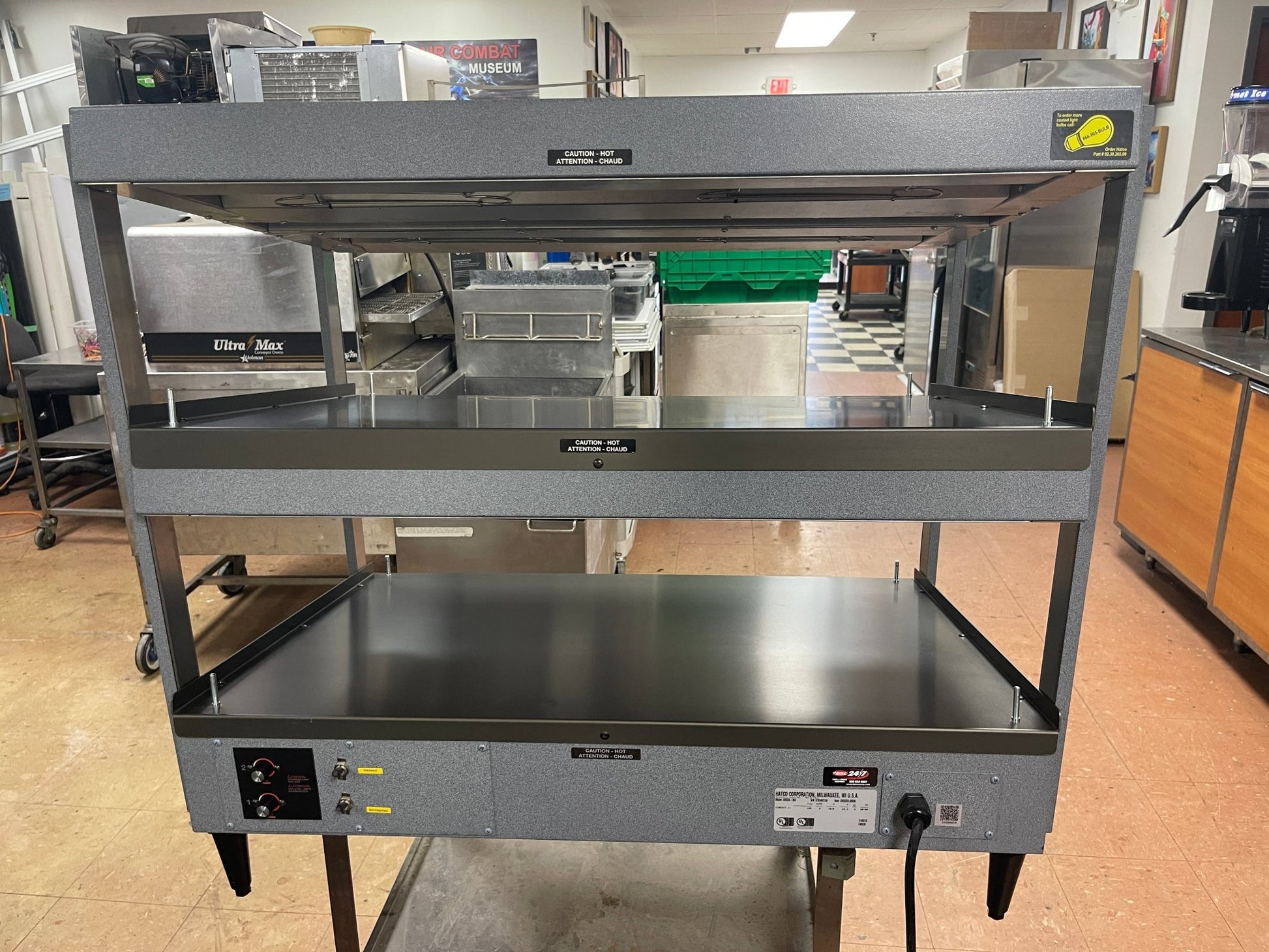 Used Hatco GRSDS - 36D Glo - Ray 36" Heated Slanted Double Shelf Holding Warming Merchandiser Display 120V - Falcon Restaurant Supply - 4