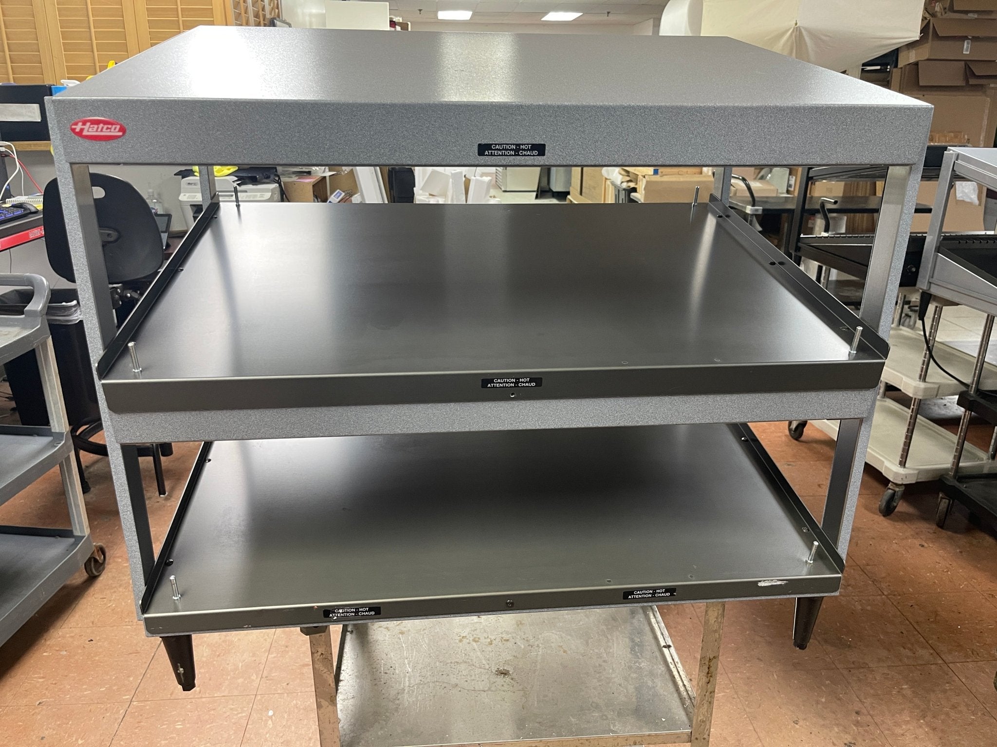 Used Hatco GRSDS - 36D Glo - Ray 36" Heated Slanted Double Shelf Holding Warming Merchandiser Display 120V - Falcon Restaurant Supply - 1