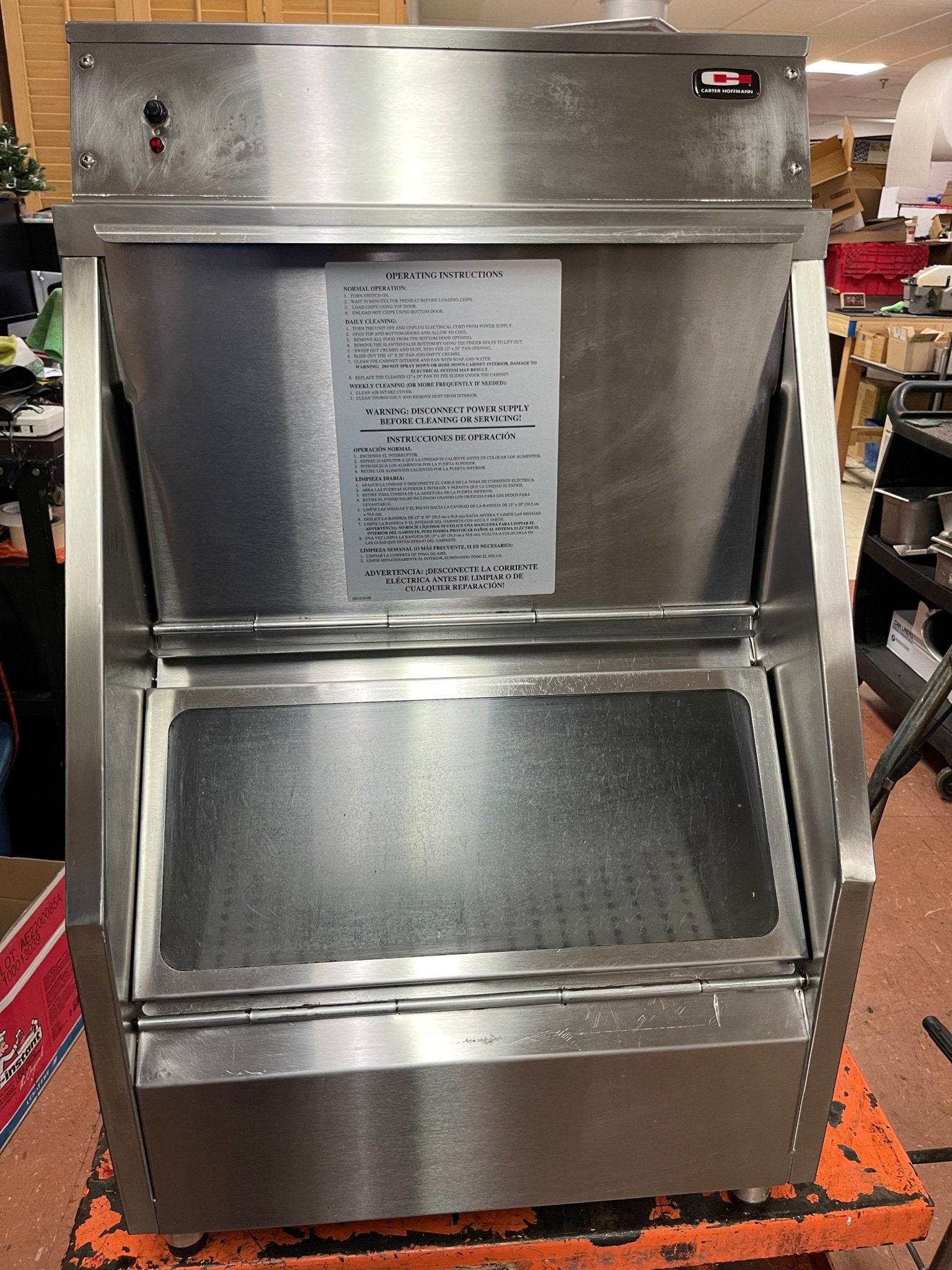 Used Carter - Hoffmann CW2E 22 Gallon Bulk Gravity Feed Chip Warmer 120V - Falcon Restaurant Supply - 1