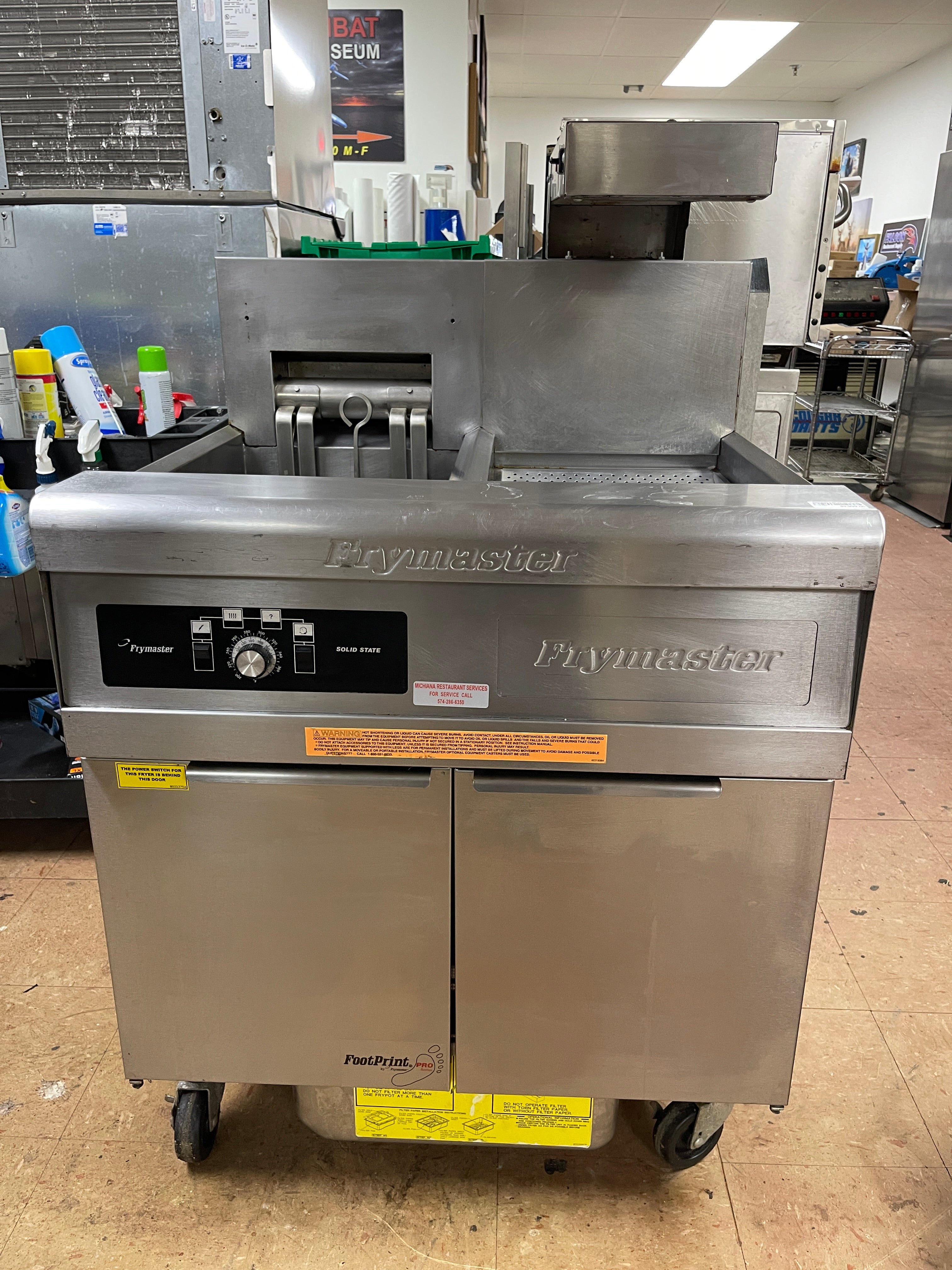 Used Frymaster 50lb Electric Fryer with Dump Station & Filtration 208V 3 Phase