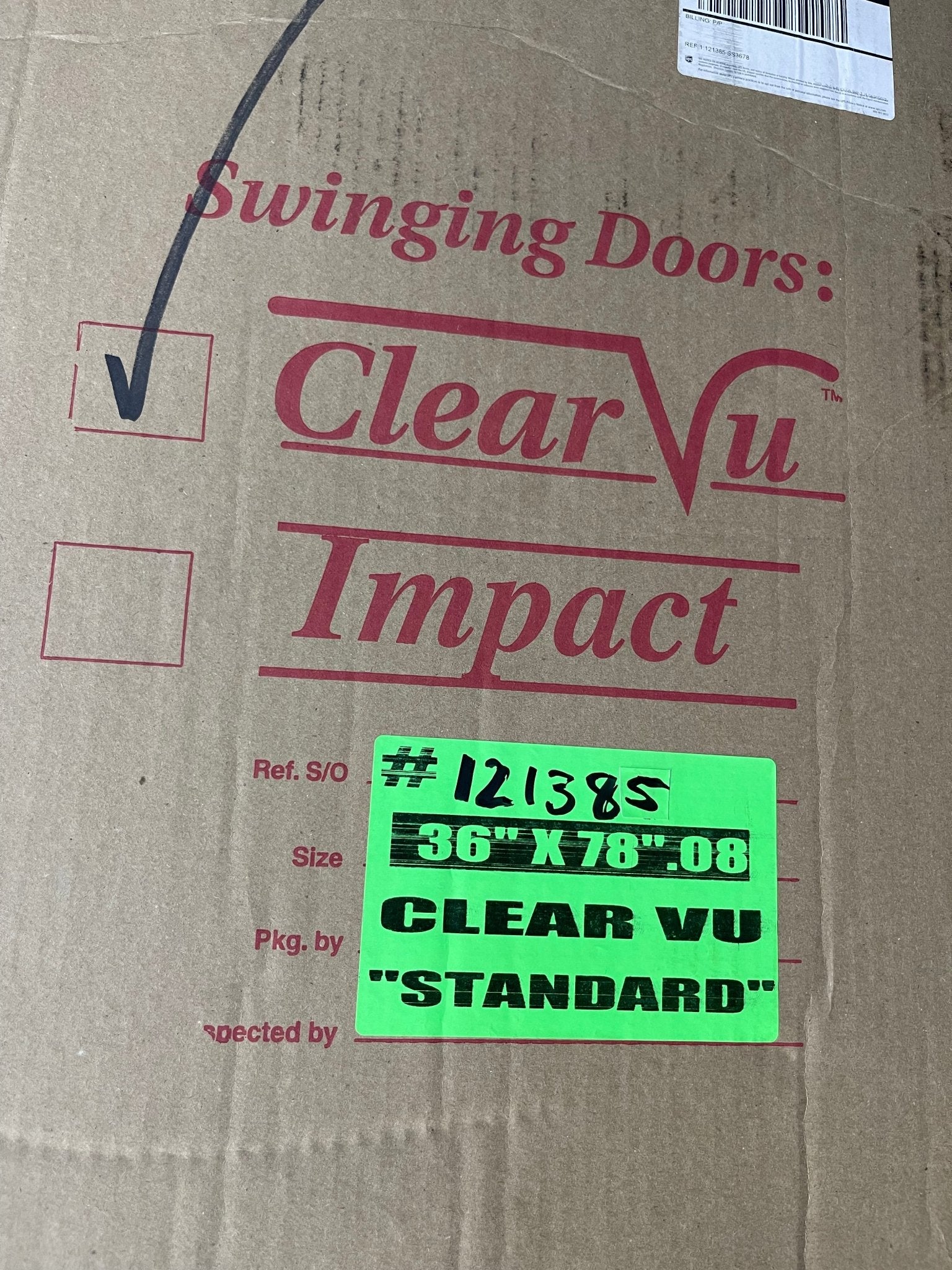 New Clear Vu Walk in Cooler Flexible Swinging Door 36"x78" - Falcon Restaurant Supply - 1