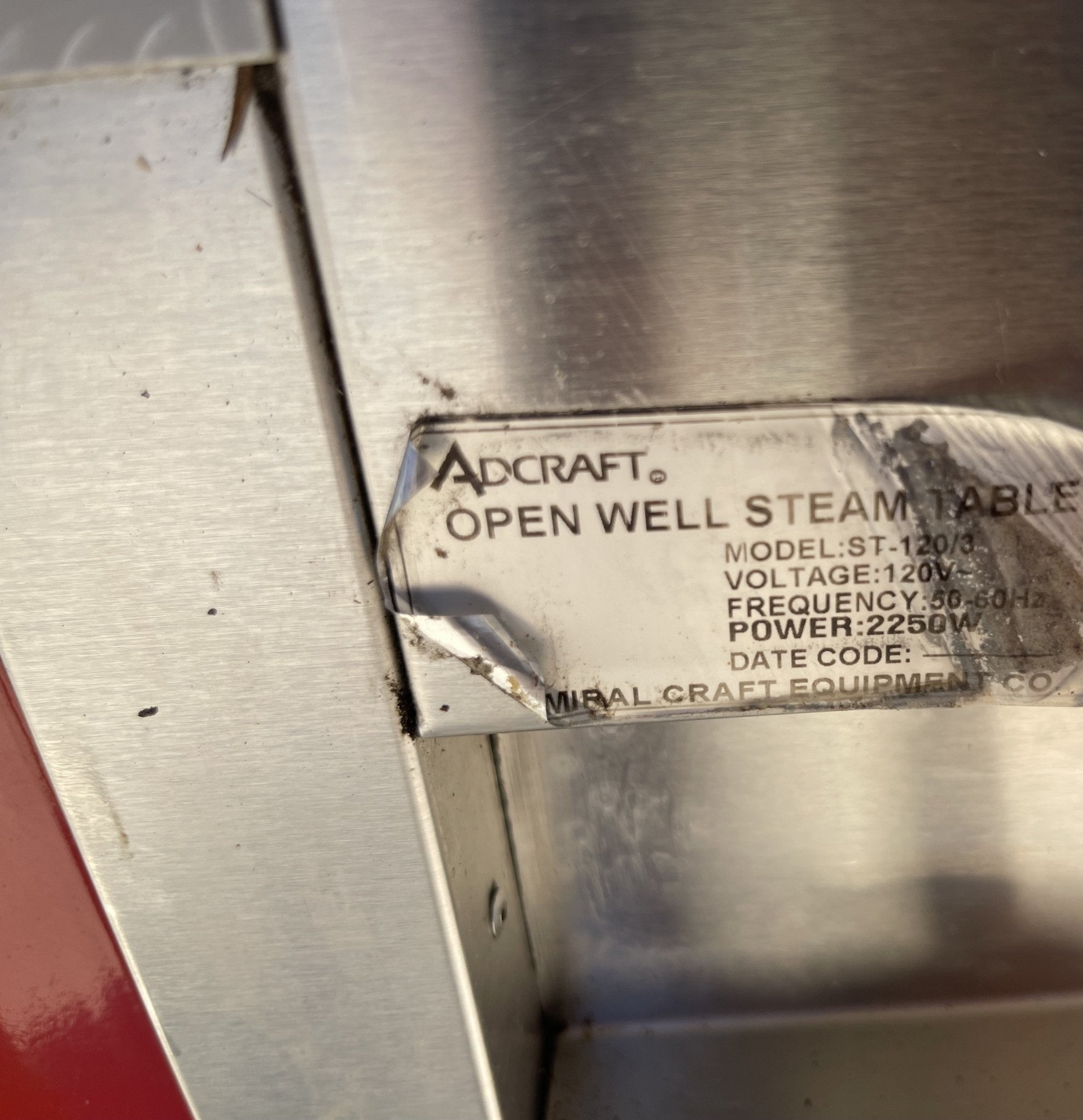 Used Adcraft ST-120/3 48 1/2" Hot Food SteamTable w/ 3 Open Wells 120V - Shed