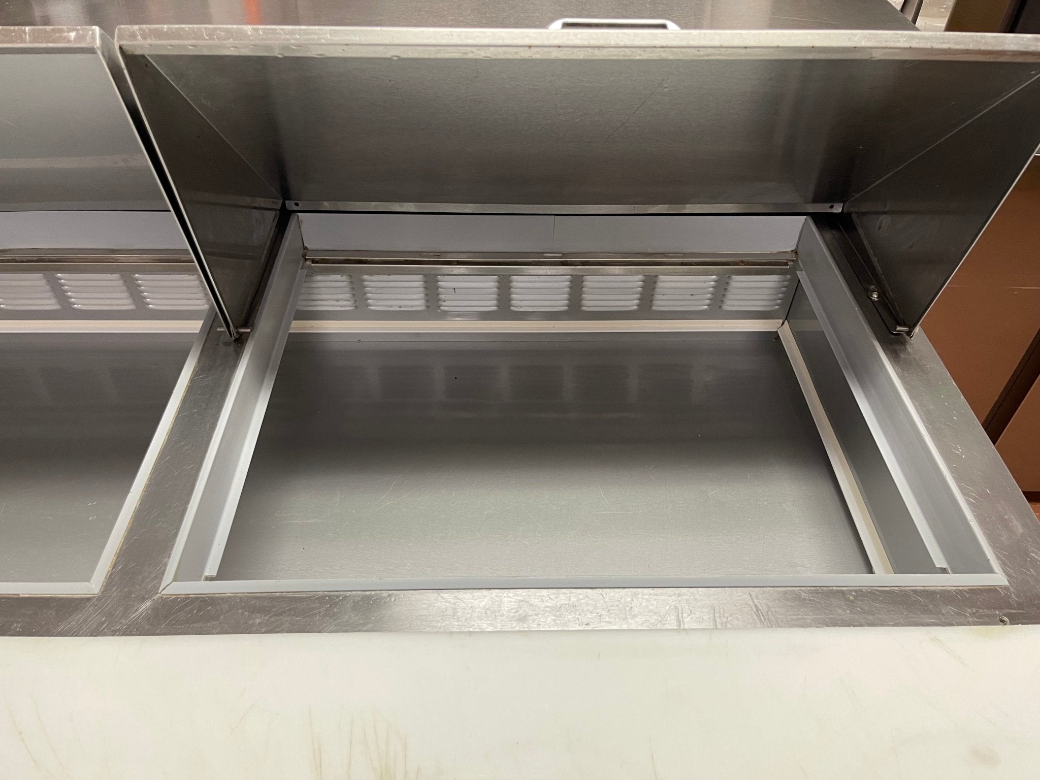 Used Beverage - Air SPE72HC - 30M 72" 3 Door Mega Top Refrigerated Prep Table 120V - Falcon Restaurant Supply - 5