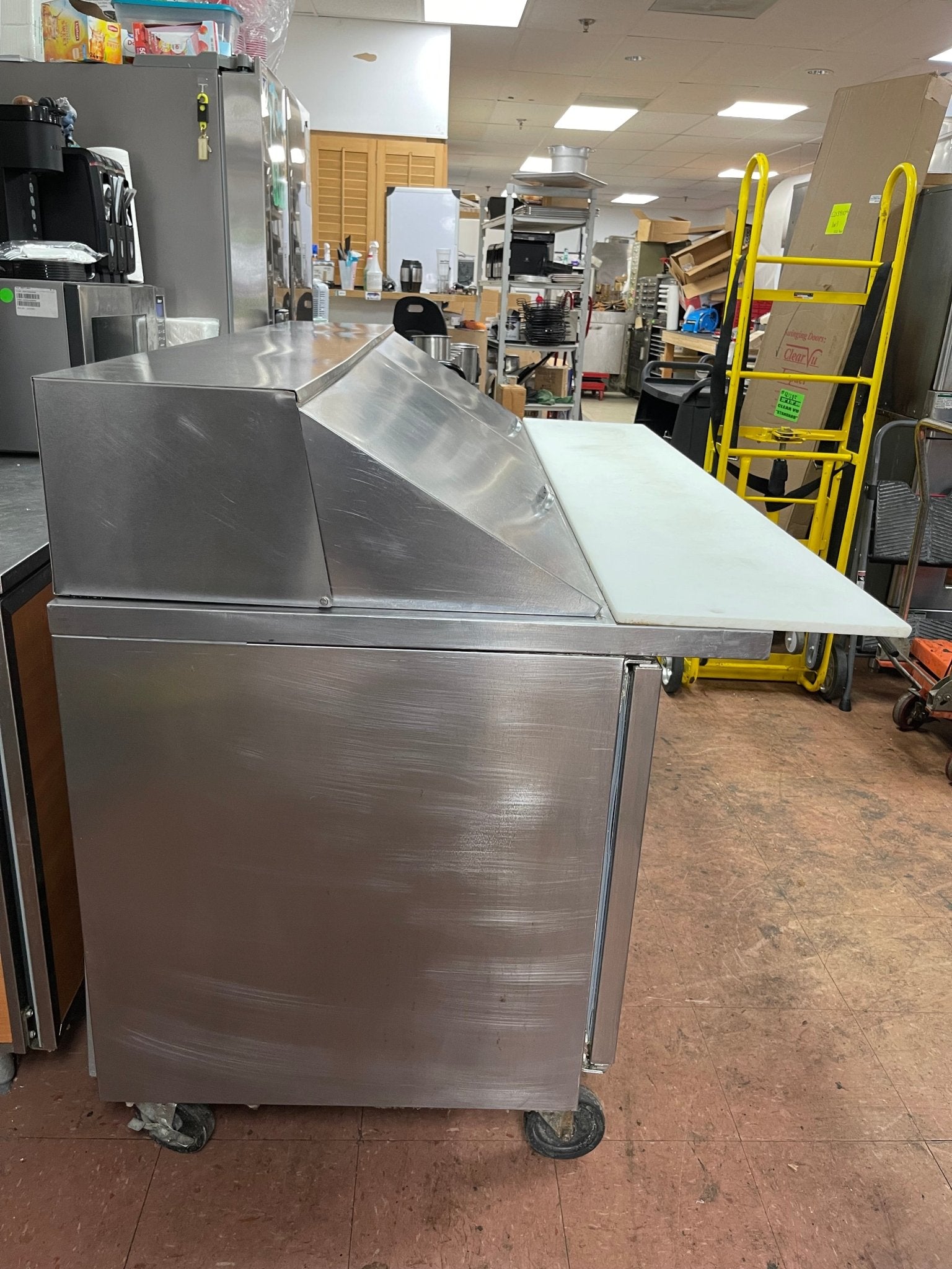 Used Beverage - Air SPE72HC - 30M 72" 3 Door Mega Top Refrigerated Prep Table 120V - Falcon Restaurant Supply - 8