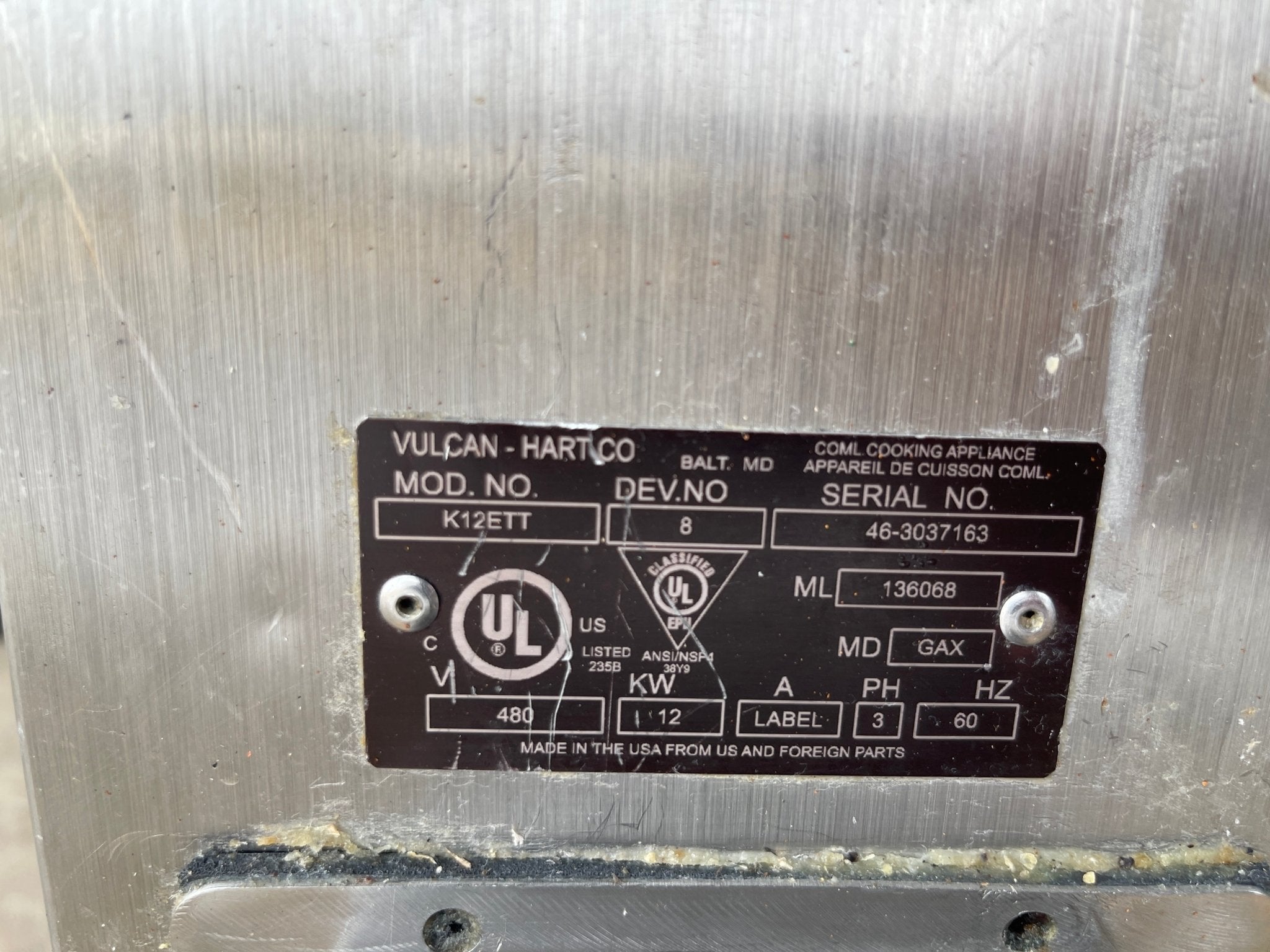 Used 2021 Vulcan K12ETT 12 Gallon Tilting Electric Steam Jacketed Kettle 480V 3PH - TH2 - Falcon Restaurant Supply - 7