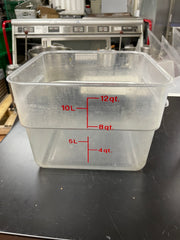 Used Cambro CamSquares 12 Qt. Clear Square Polycarbonate Food Storage Container - TH2