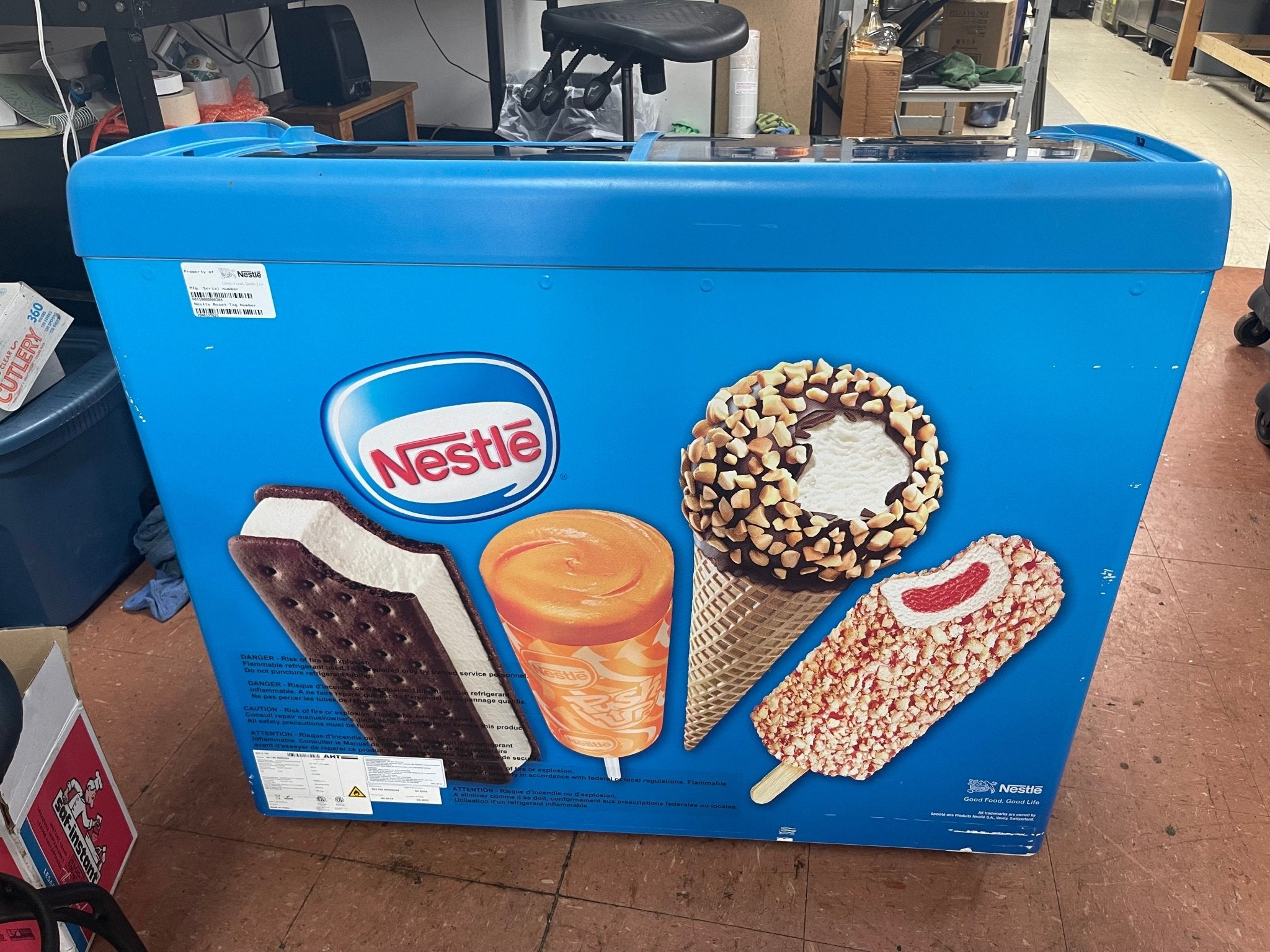 Used AHT RIO S 100 Sliding Glass Top 2 Door Ice Cream Freezer Merchandiser - Falcon Restaurant Supply - 5