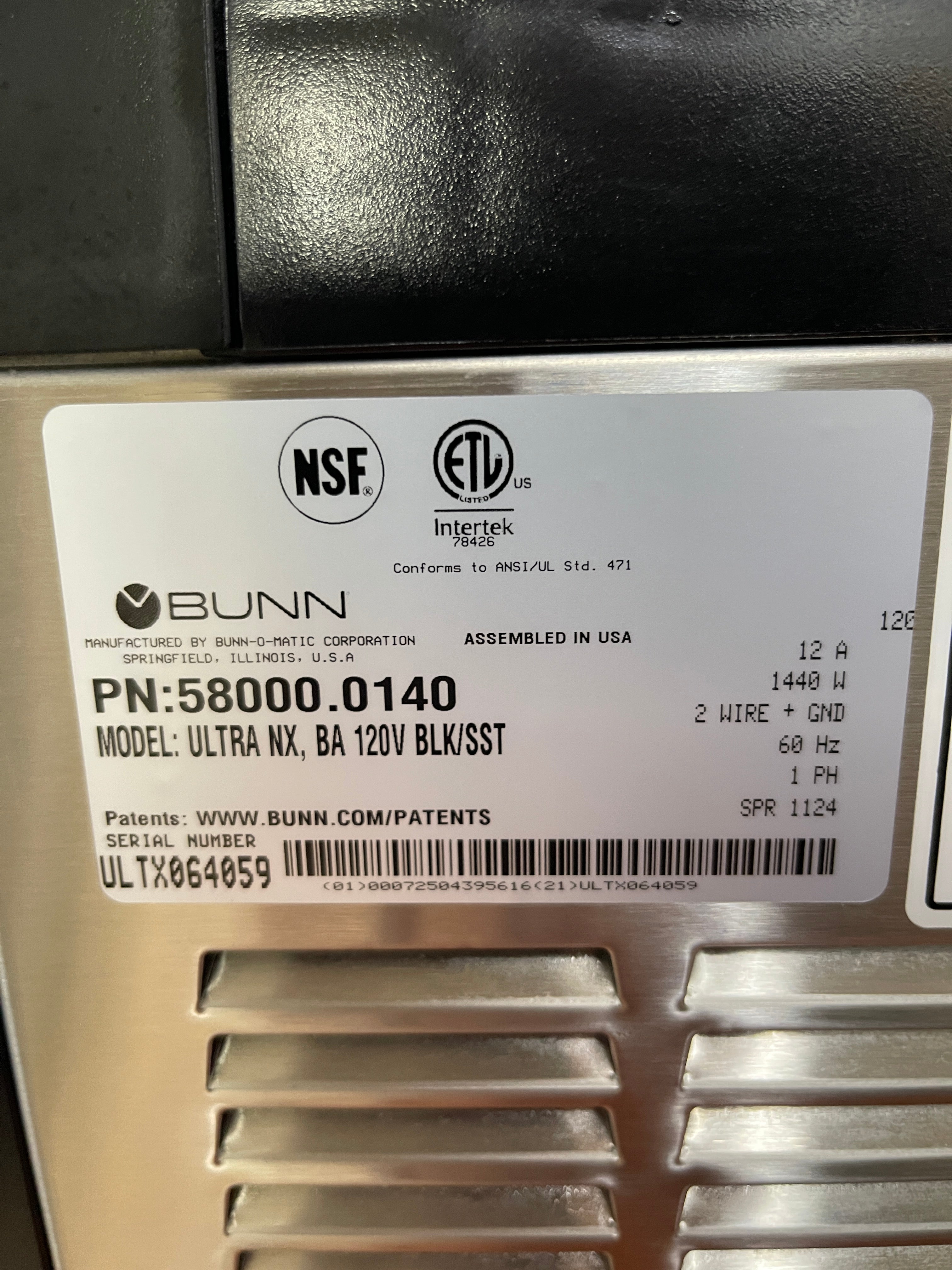 Used 2024 Bunn 58000.0140 Ultra NX Double 3 Gallon Slushy Machine - 120V