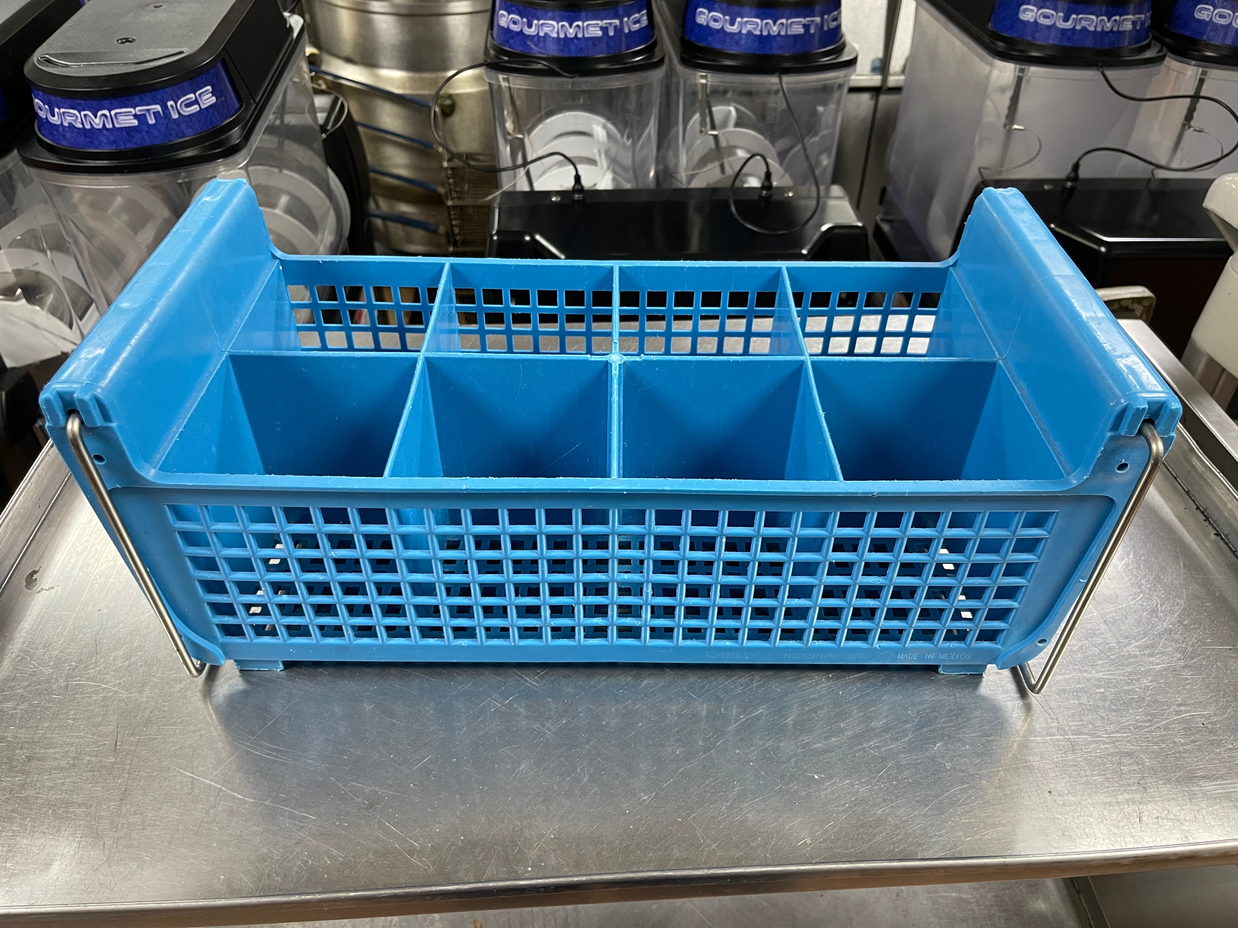 Used C32P114 - Perma-Sil 8-Compartment Flatware Storage Basket 17" x 7.75" x 6.9" - TH2