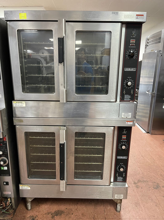 Used HOBART HGC5-10 Natural Gas Full Size Double Stack Convection Oven