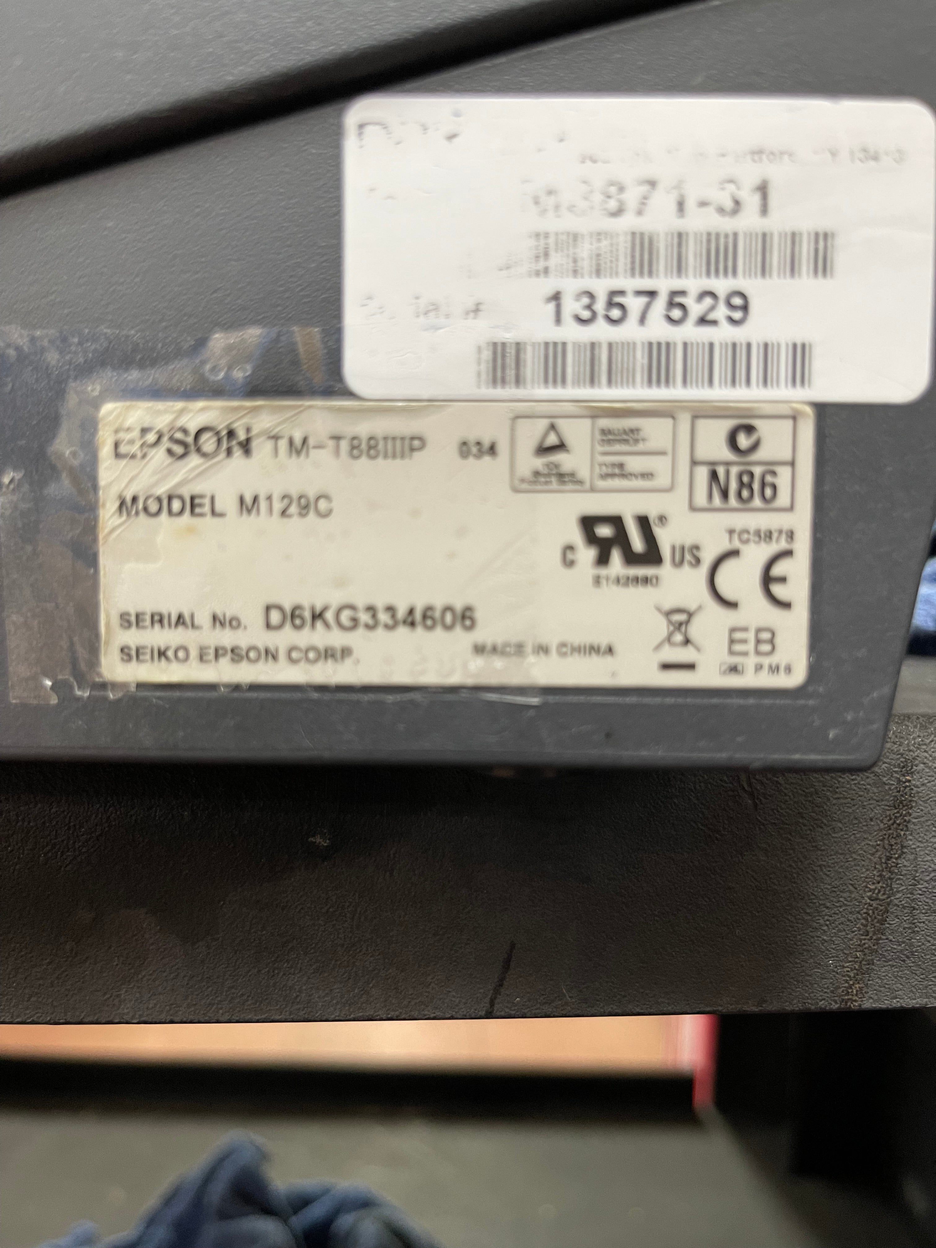 Used EPSON M129 Ethernet Thermal Receipt POS Printer