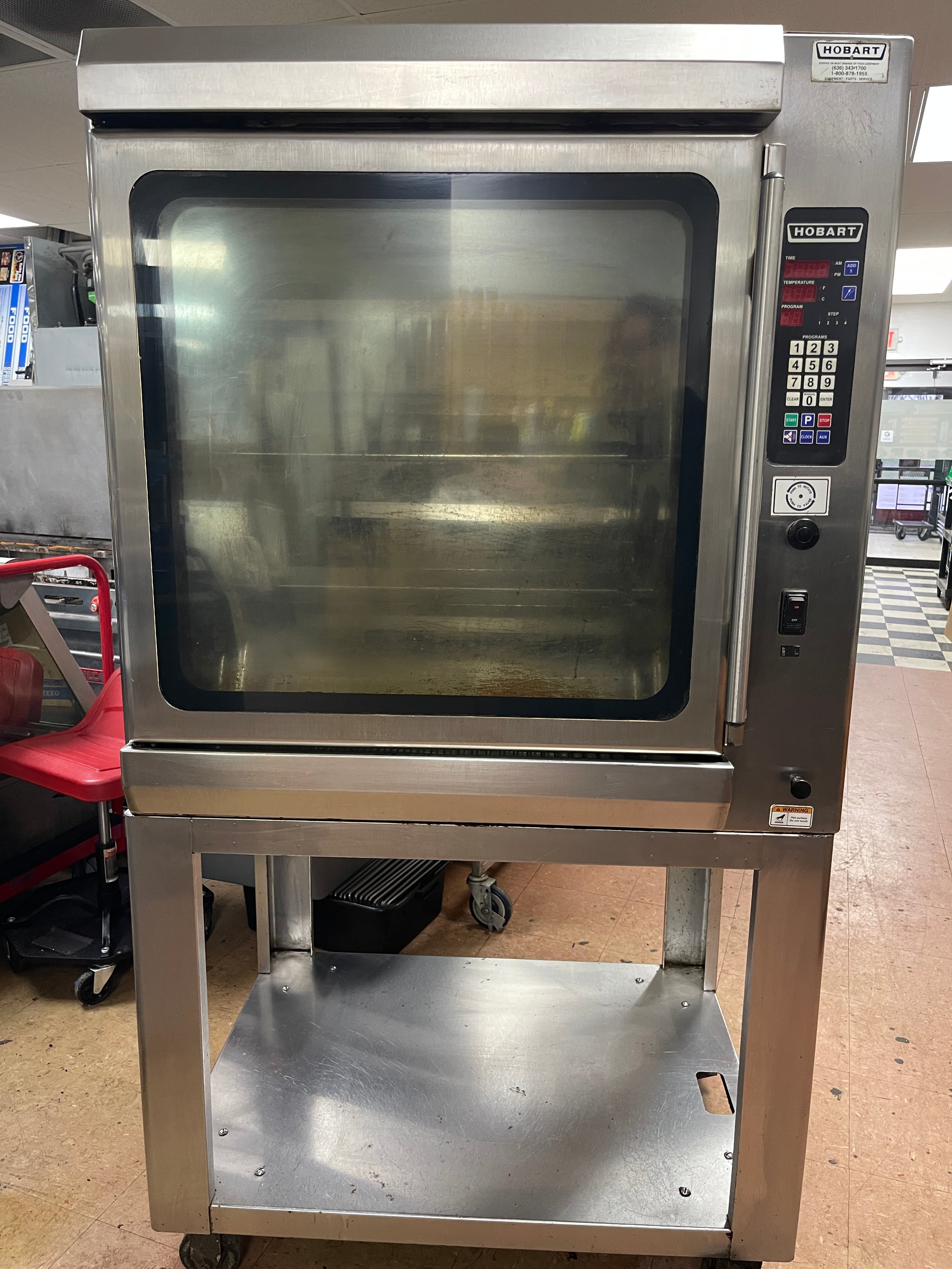 Used Hobart KA7EM-208S Electric Rotisserie Oven with Stand and Casters 208V 3/1 PH