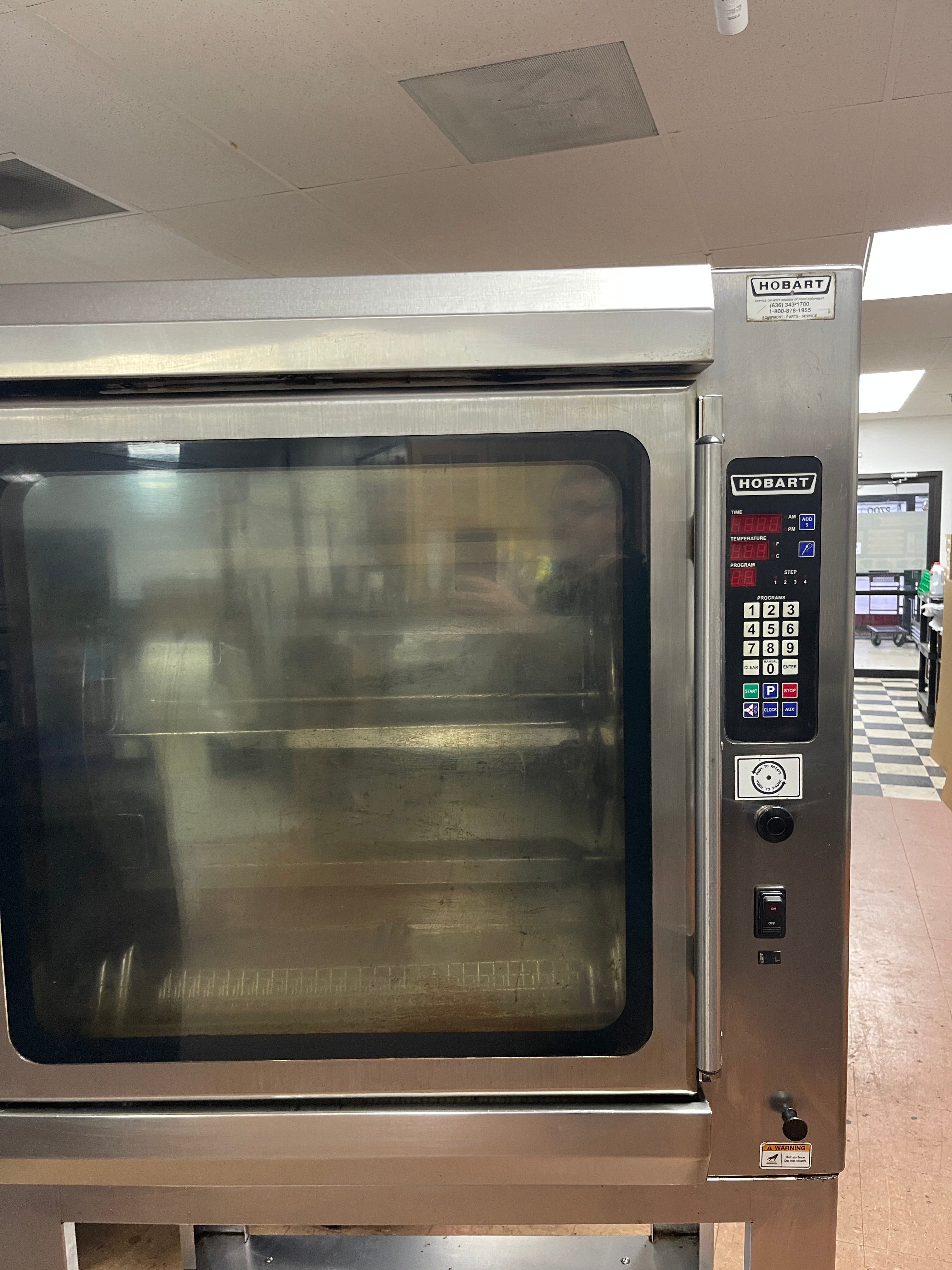 Used Hobart KA7EM-208S Electric Rotisserie Oven with Stand and Casters 208V 3/1 PH