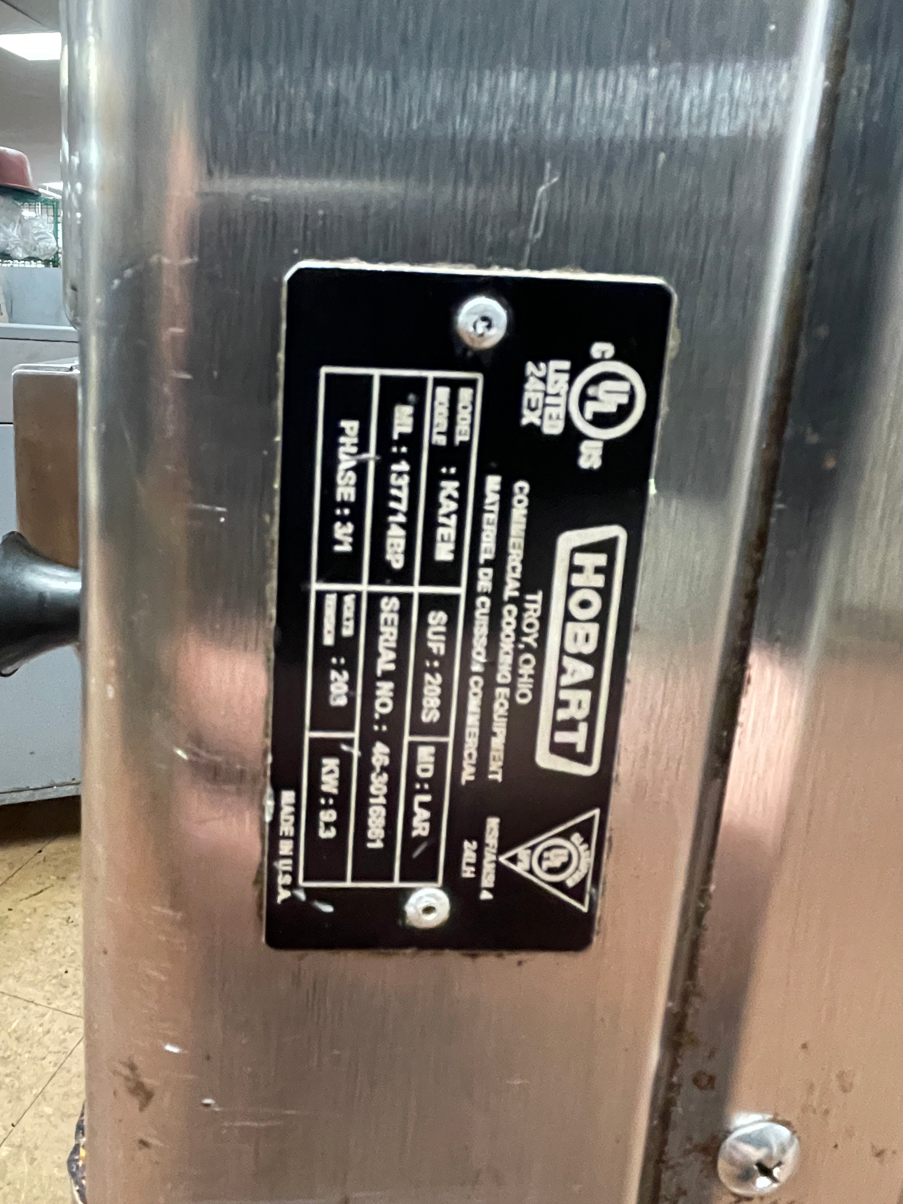 Used Hobart KA7EM-208S Electric Rotisserie Oven with Stand and Casters 208V 3/1 PH