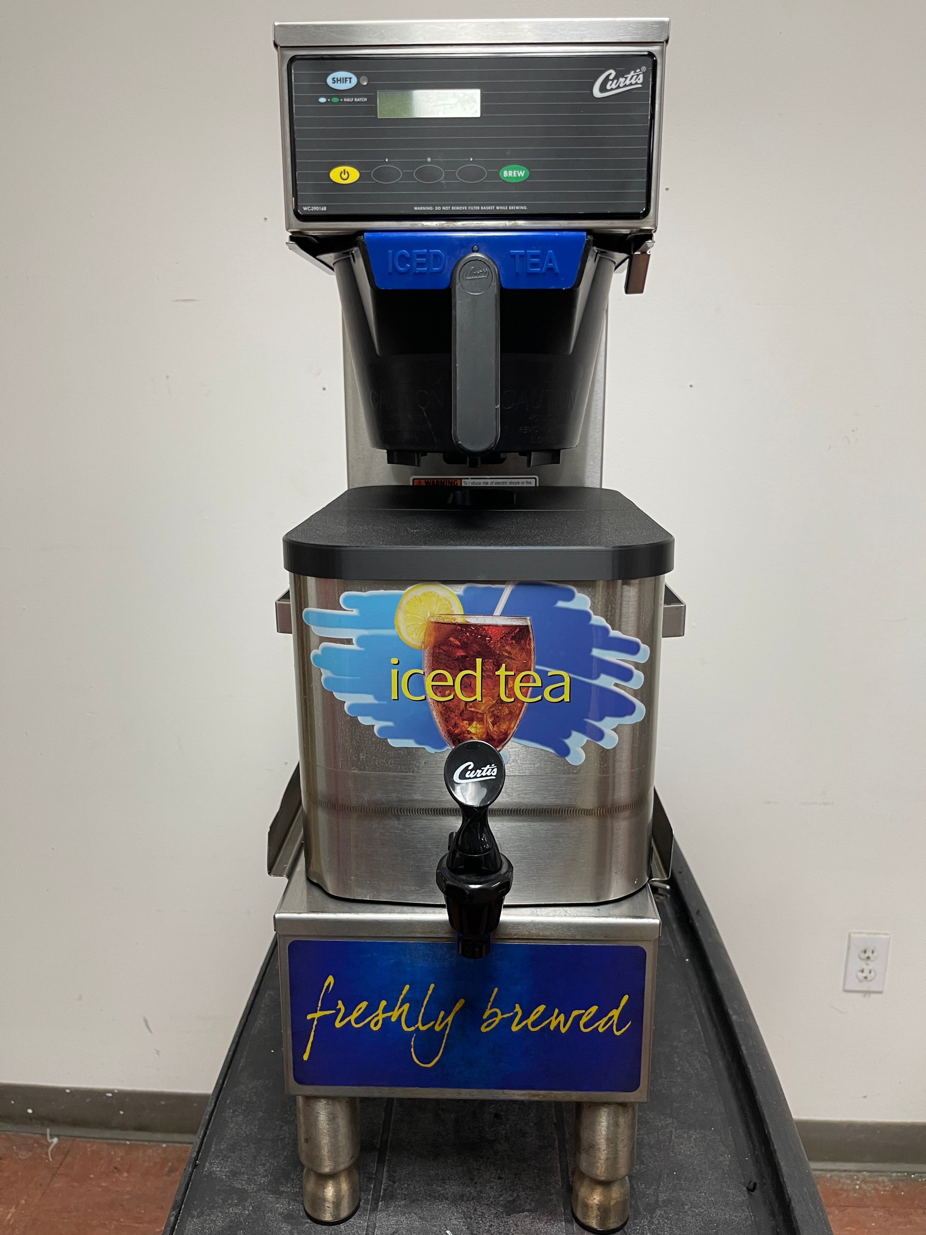Used Curtis TBP 3 Gallon Low Profile Universal Tea Brewer with Dispenser - 120V - BH
