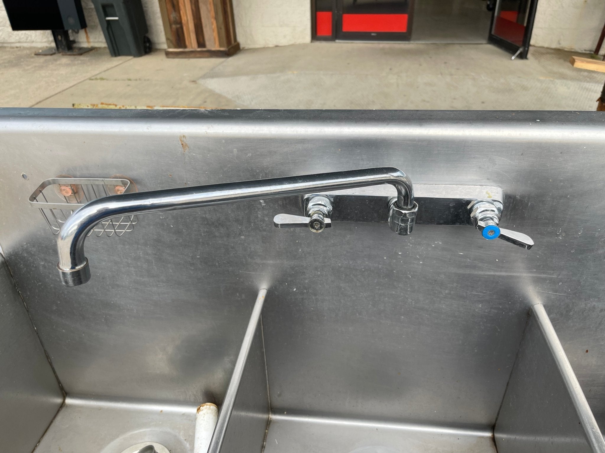 Used 51" Stainless Steel Commercial 3 Compartment Sink with Faucet - JS - SS8 - Falcon Restaurant Supply - 3