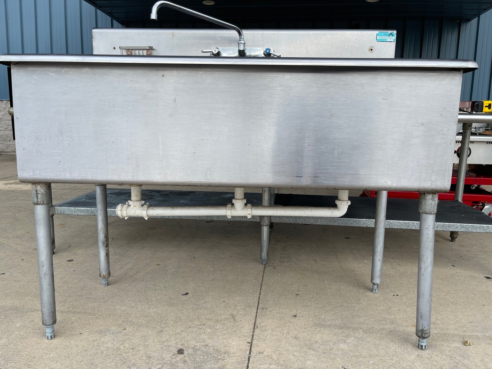 Used 51" Stainless Steel Commercial 3 Compartment Sink with Faucet - JS - SS8 - Falcon Restaurant Supply - 5