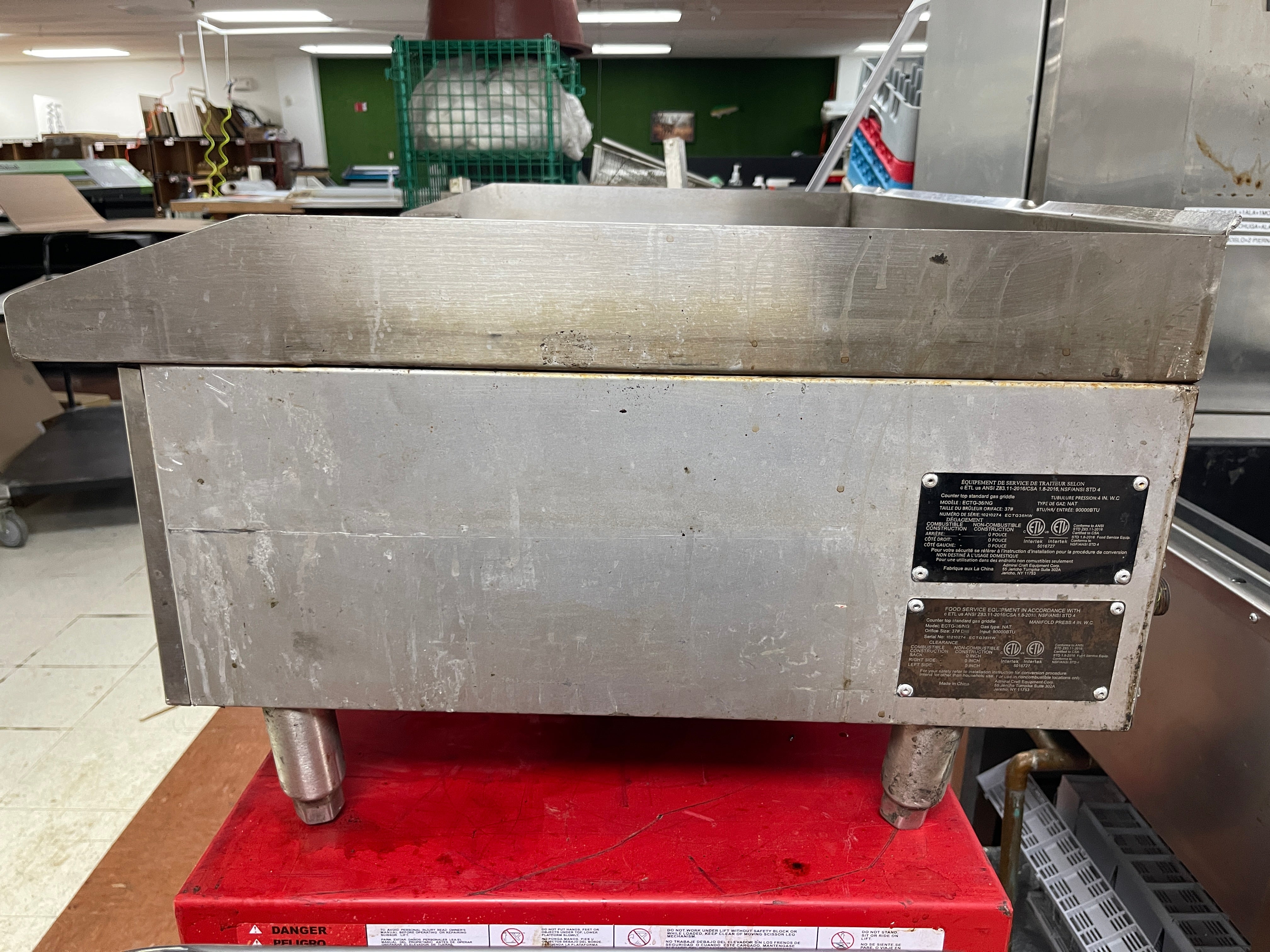 Used Adcraft 36" ECTG-36 NG Stainless Countertop Griddle 90,000 BTU