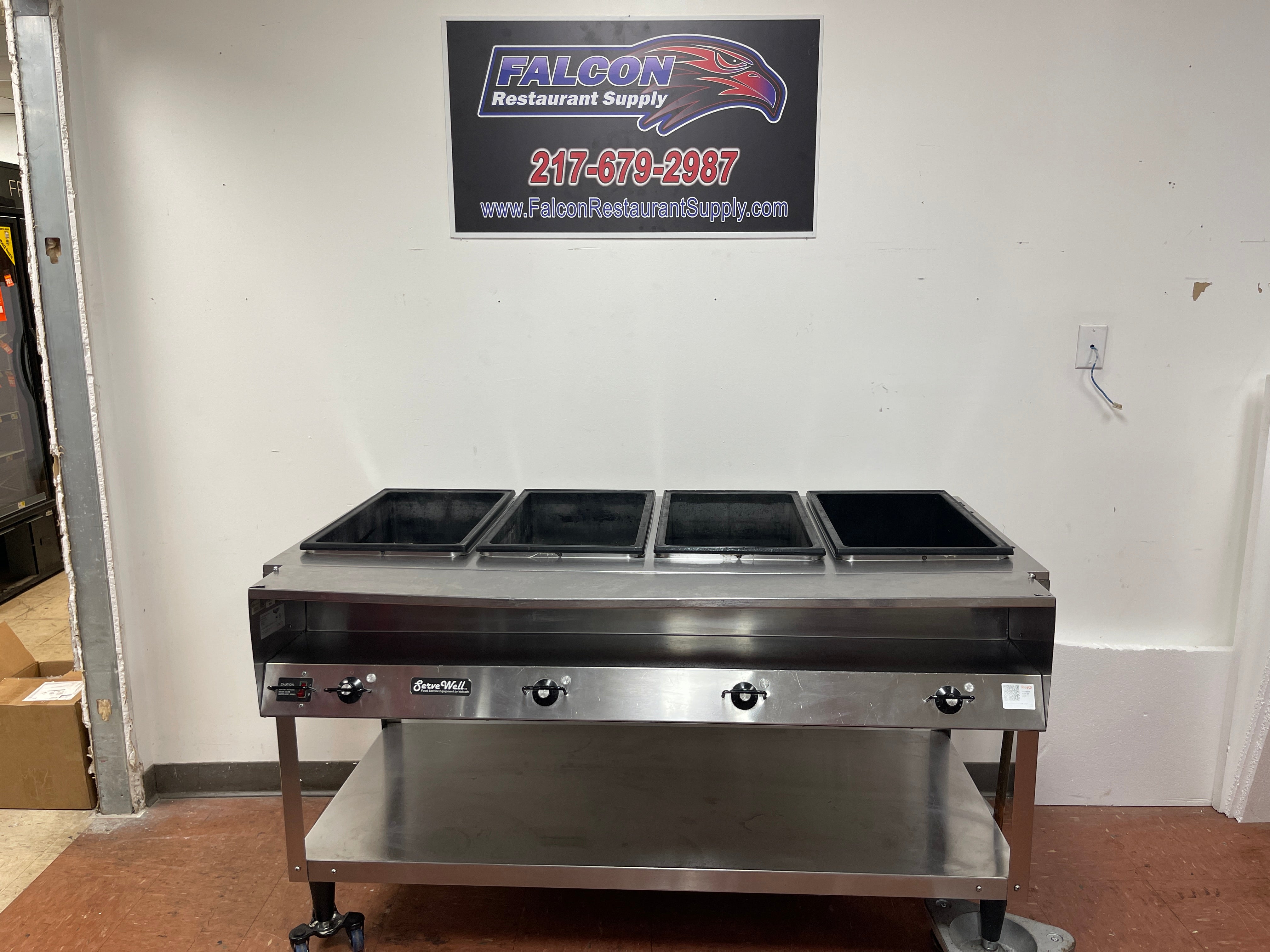 Used 61" Vollrath 38104 ServeWell Electric Four Pan Sealed Well Hot Food Table 120V - TH2