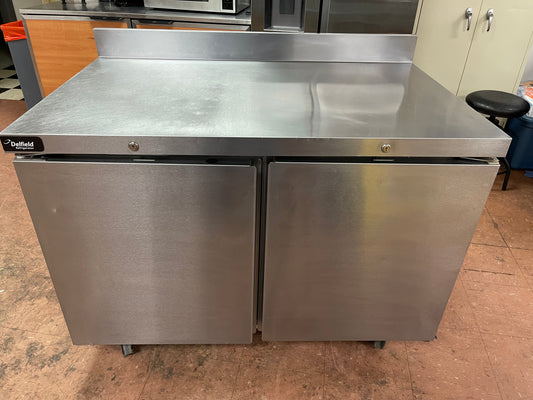 Used 48" Delfield GUR48BP-S Commercial 2 Door Stainless Worktop Refrigerator 120V