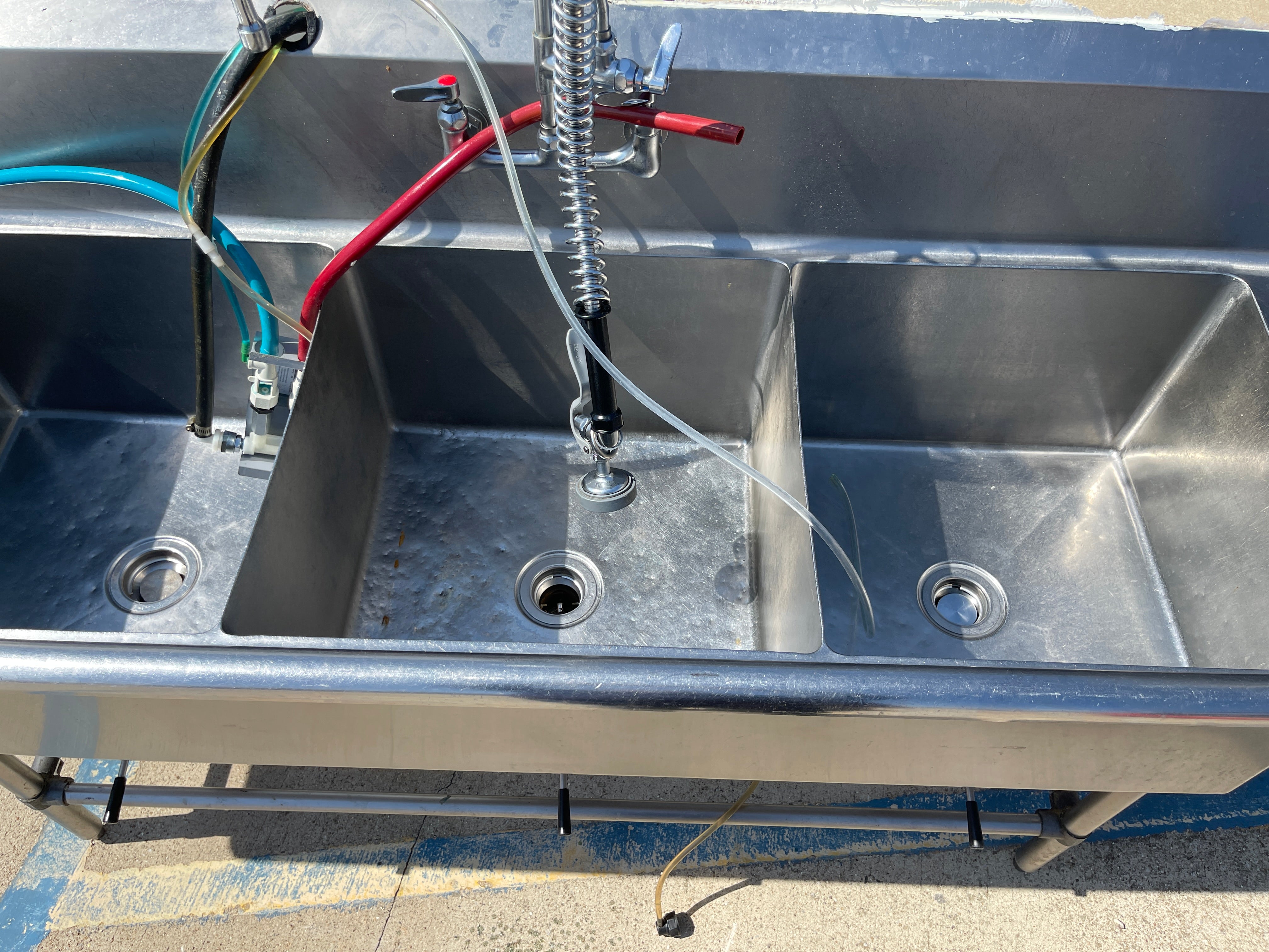 Used 101" Stainless Steel 3 Compartment Sink - FG5 - SS344