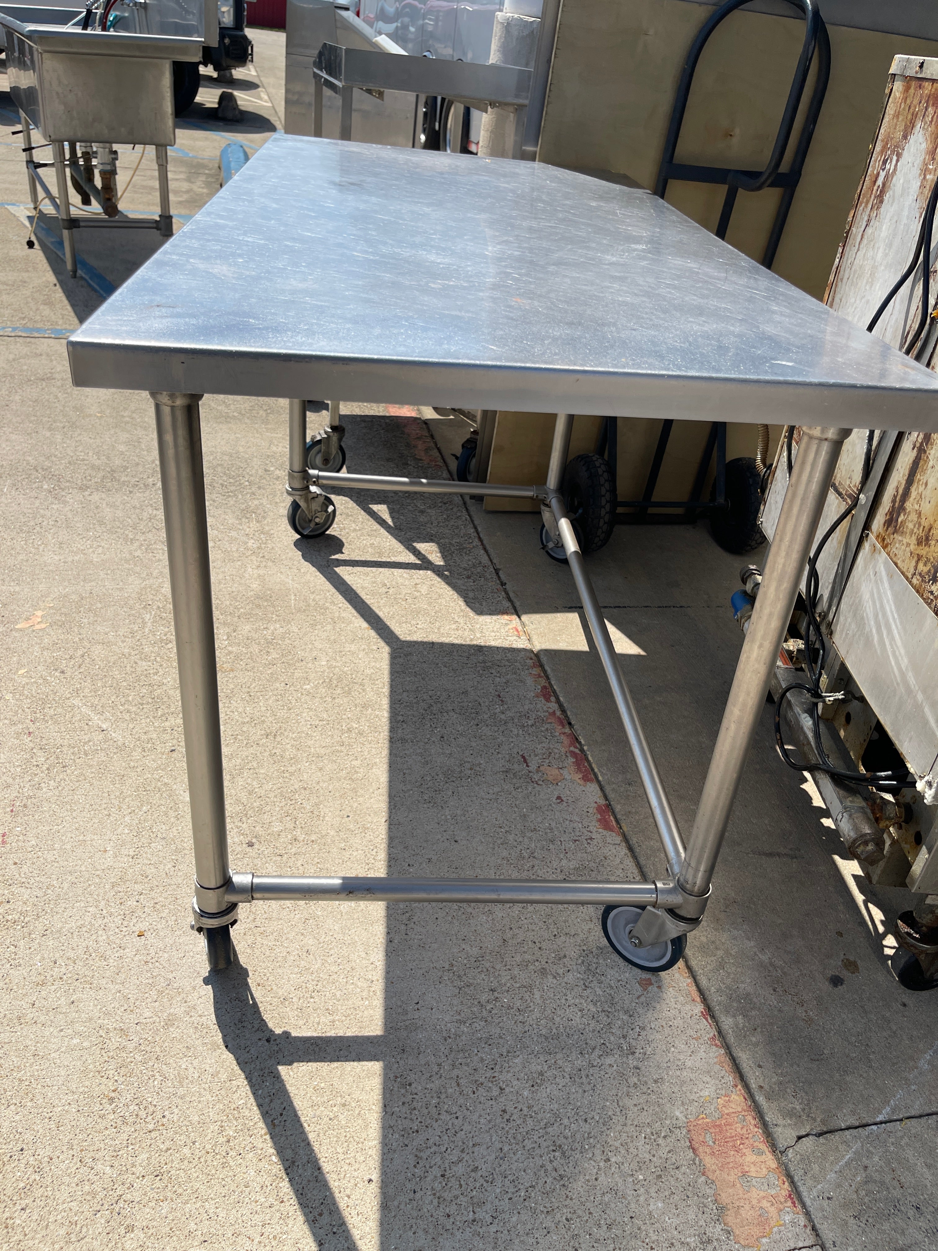 Used 60" Stainless Table with Casters - FG5 - SS346