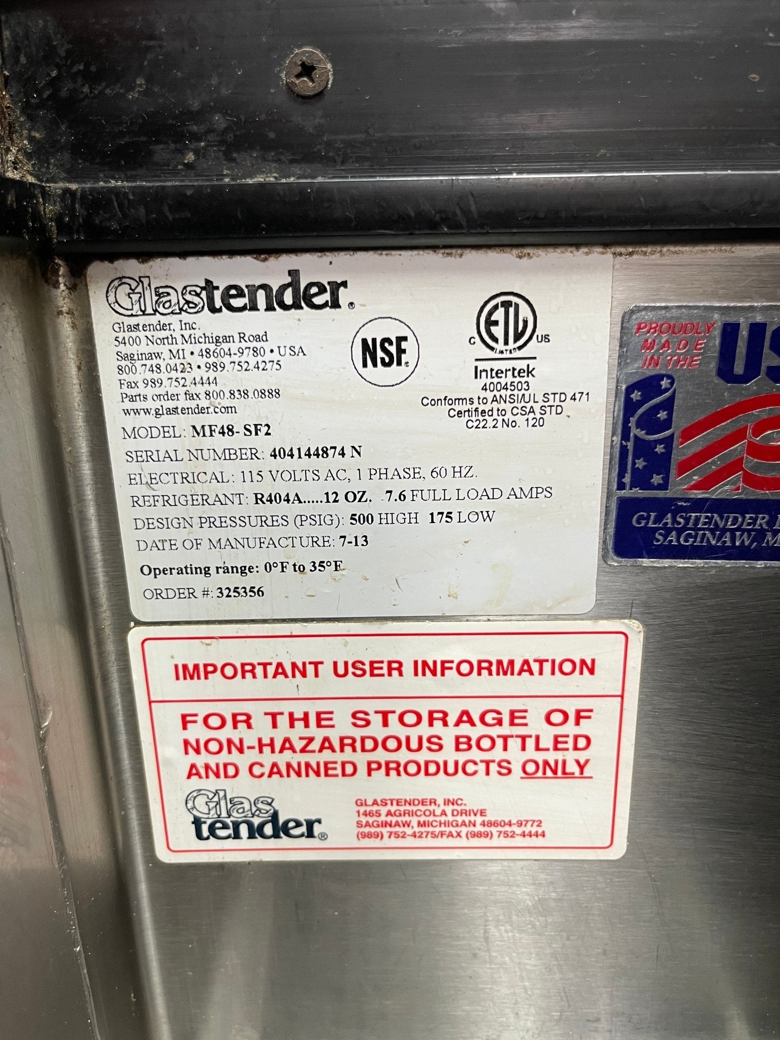 Used Glastender MF48 - SF2 48" Underbar Stainless Steel Glass Froster, 252 Mugs Capacity 120V - Falcon Restaurant Supply - 10