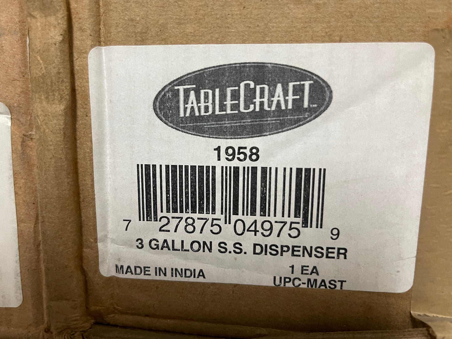 New Tablecraft 1958 3 Gallon Stainless Steel Beverage Dispenser