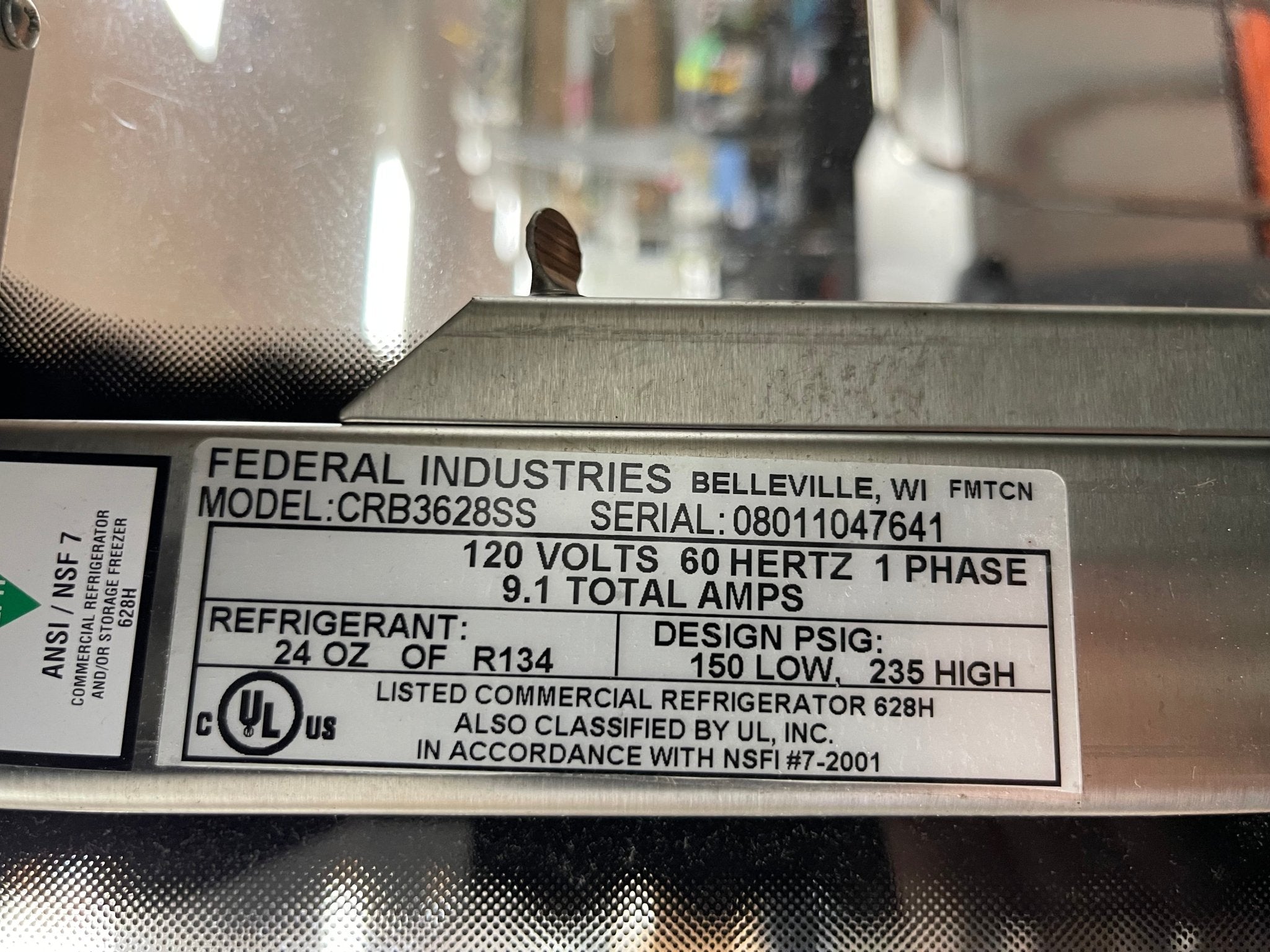 Used Federal CRB3628SS 36" Self Serve Refrigerated Merchandiser Display Cabinet 120V - Falcon Restaurant Supply - 12
