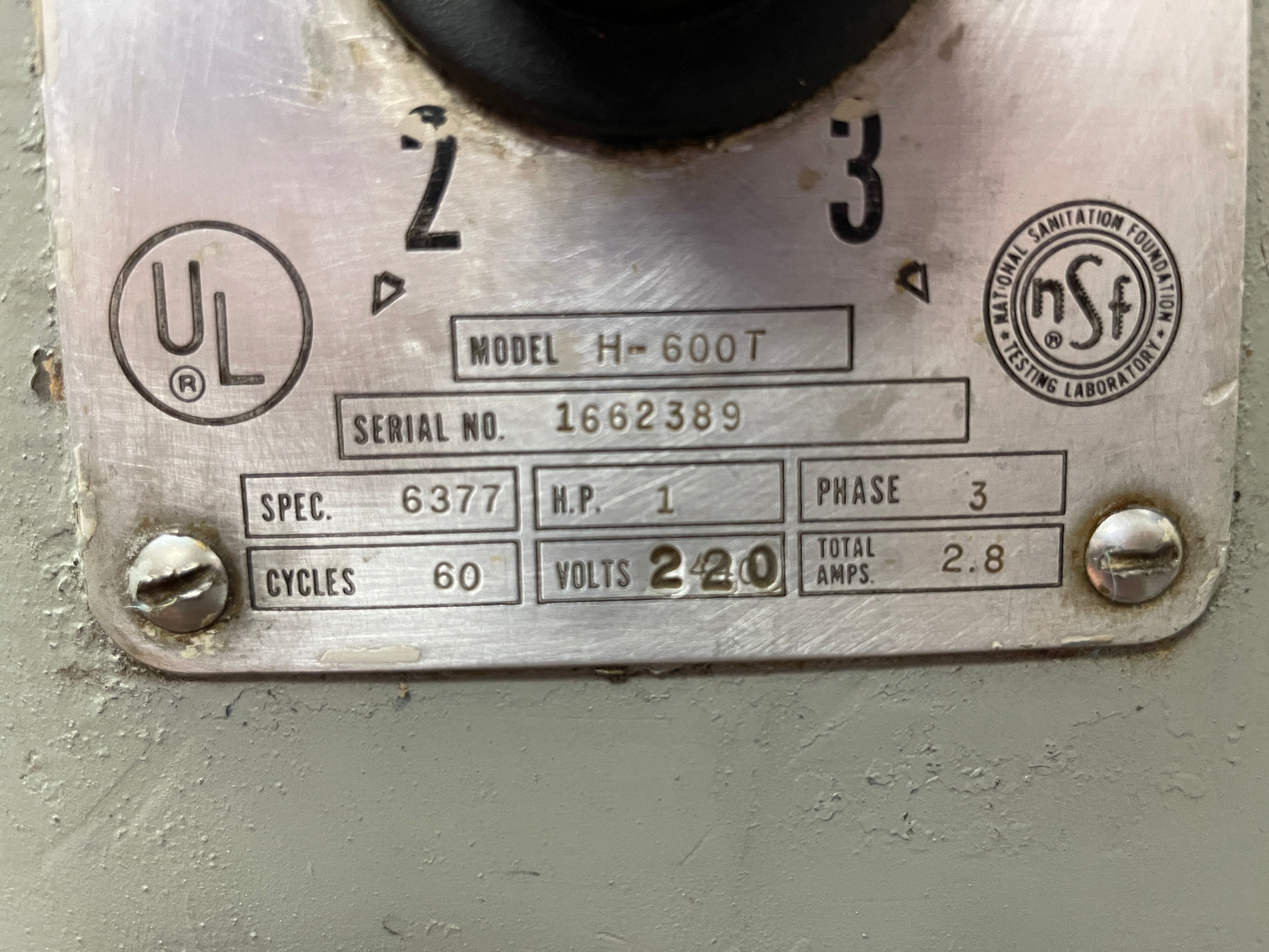 Used Hobart H600T 60qt 4 Speed Floor Mixer with Accessories 220V 3PH - BB