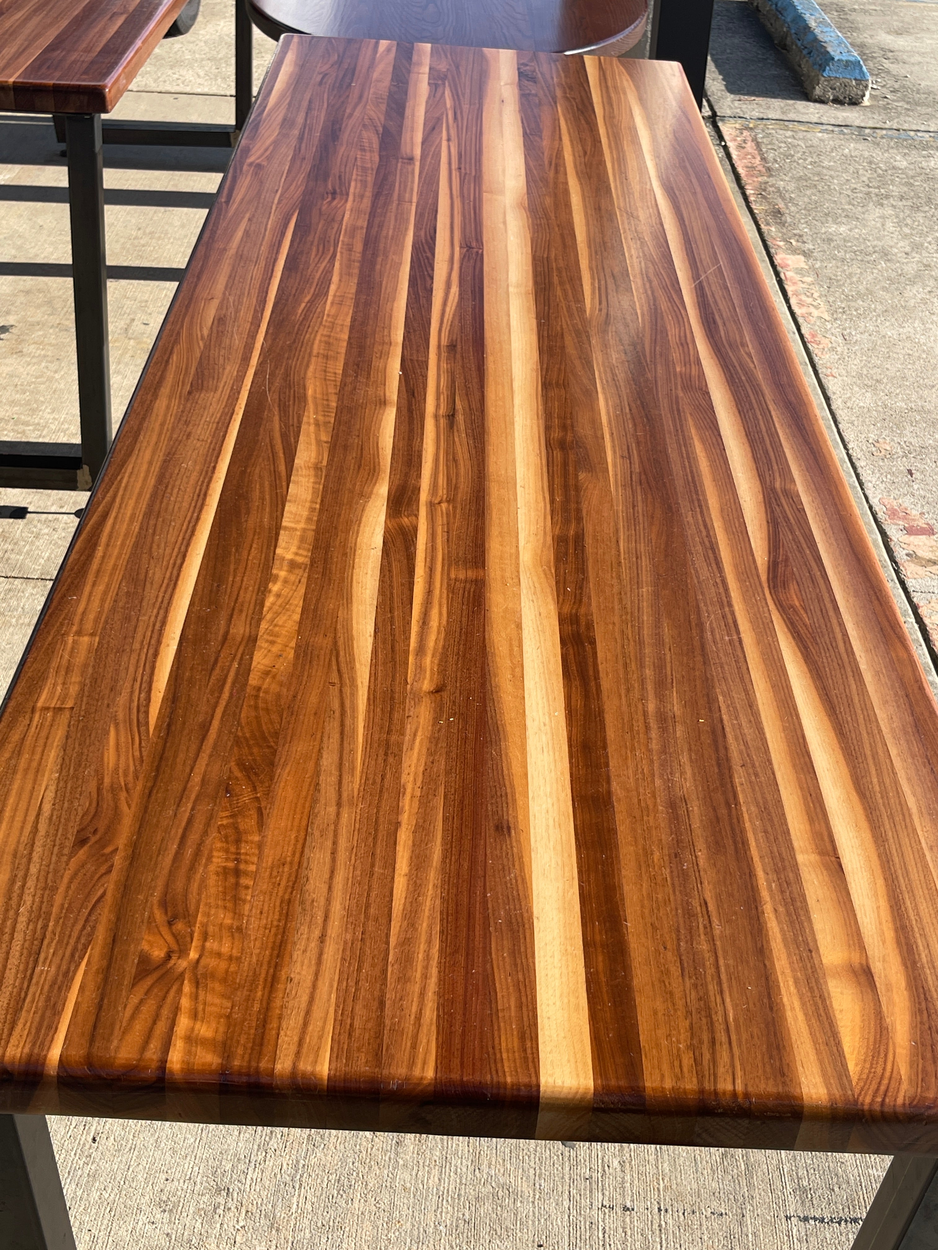 Used 96"X 30" Wood Table with Metal Base - SS356 - SB2