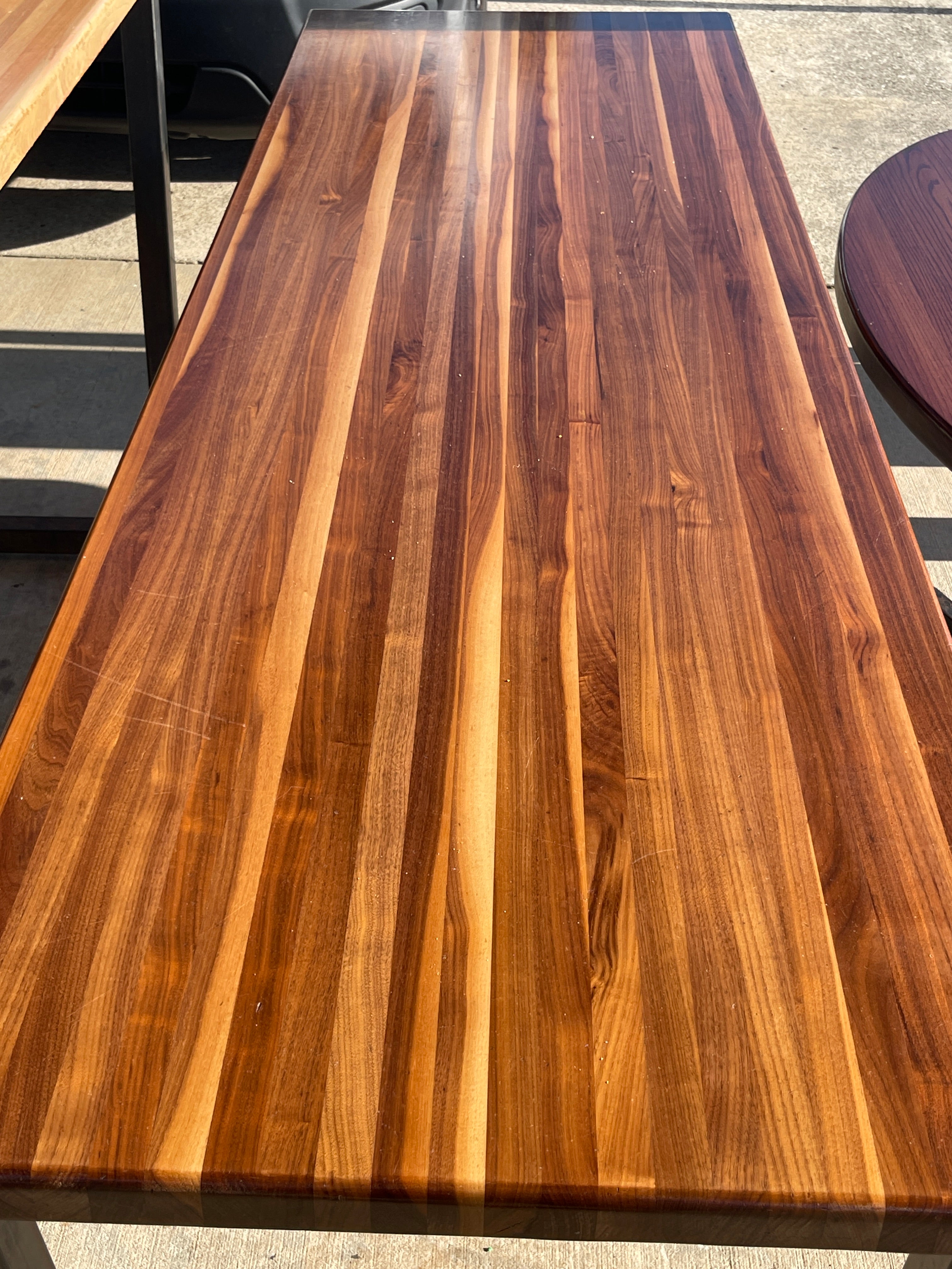 Used 96"X 30" Wood Table with Metal Base - SS357 - SB2