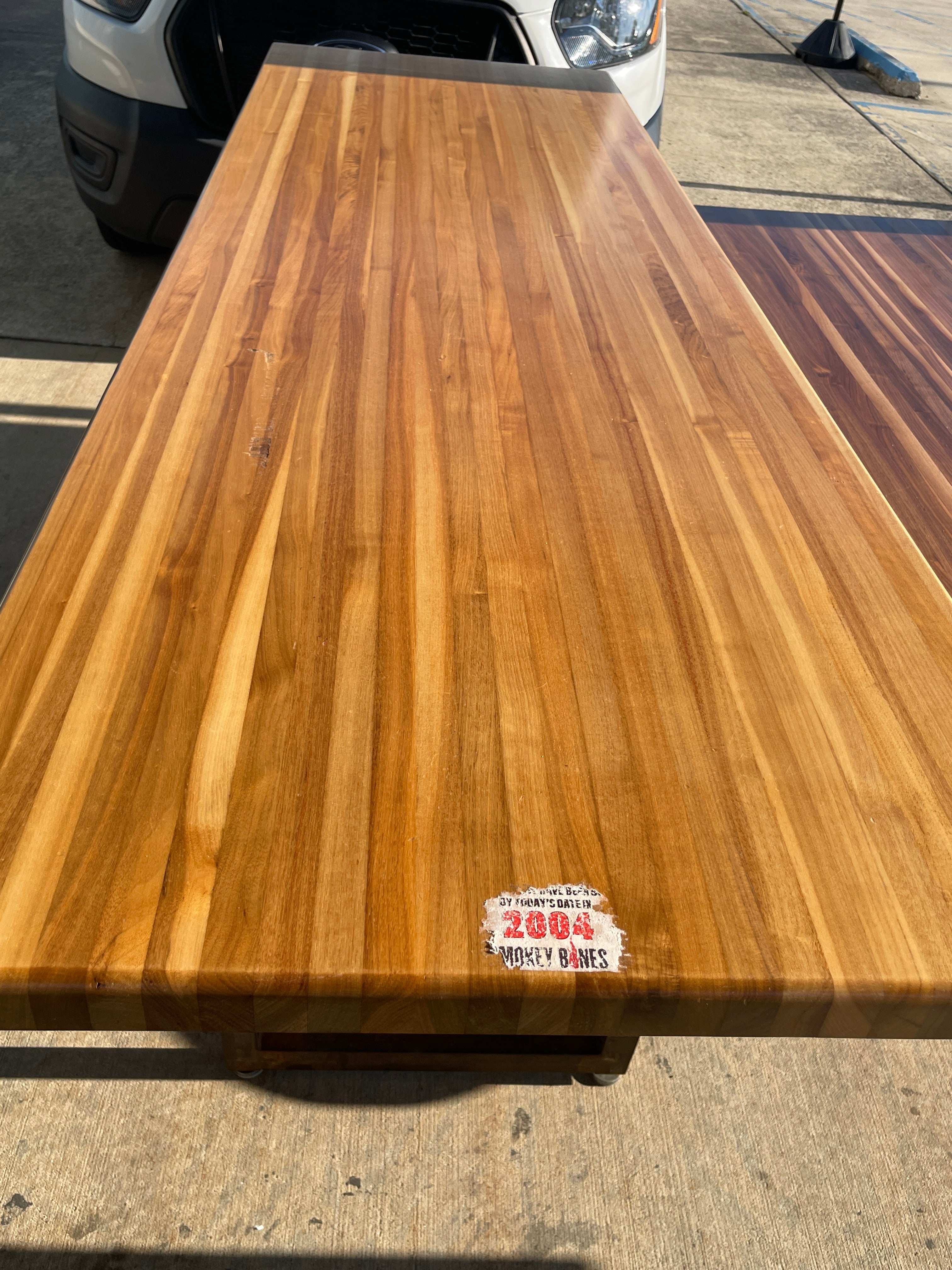 Used 96"X 30" Wood Table with Metal Base - SS358 - SB2