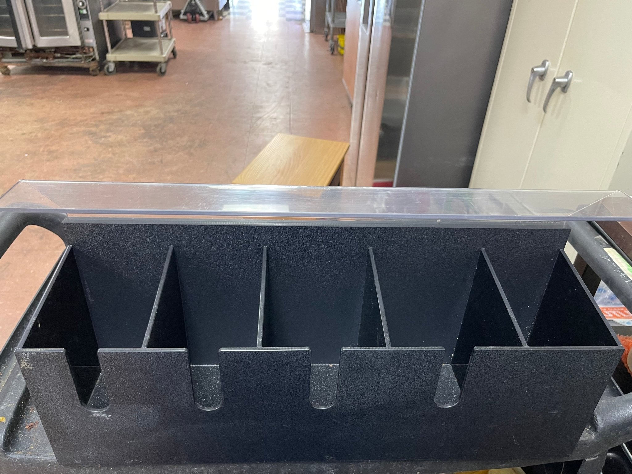 Used 5 Compartment Drink Lid and Straw Organizer - Falcon Restaurant Supply - 2