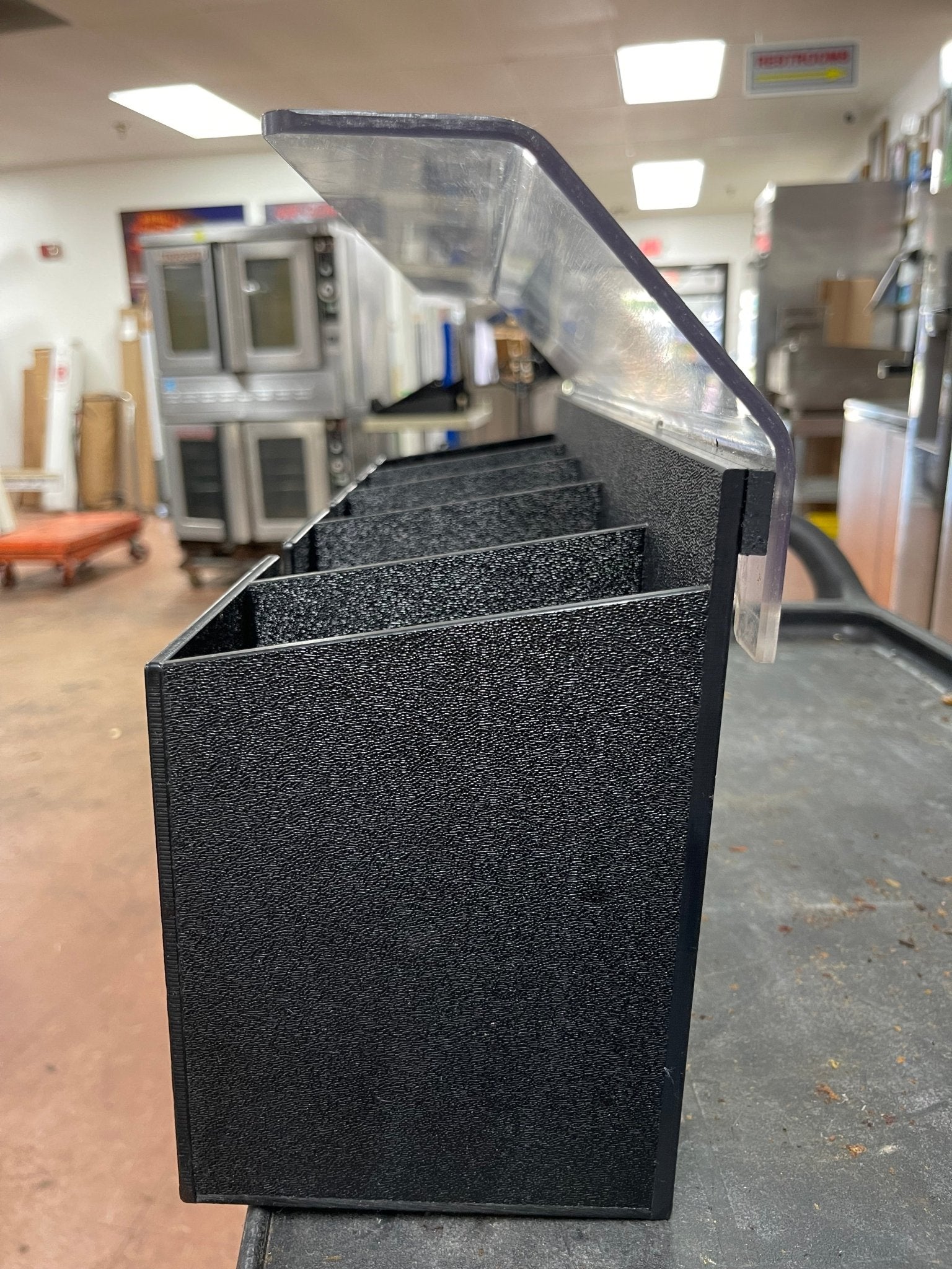 Used 5 Compartment Drink Lid and Straw Organizer - Falcon Restaurant Supply - 3