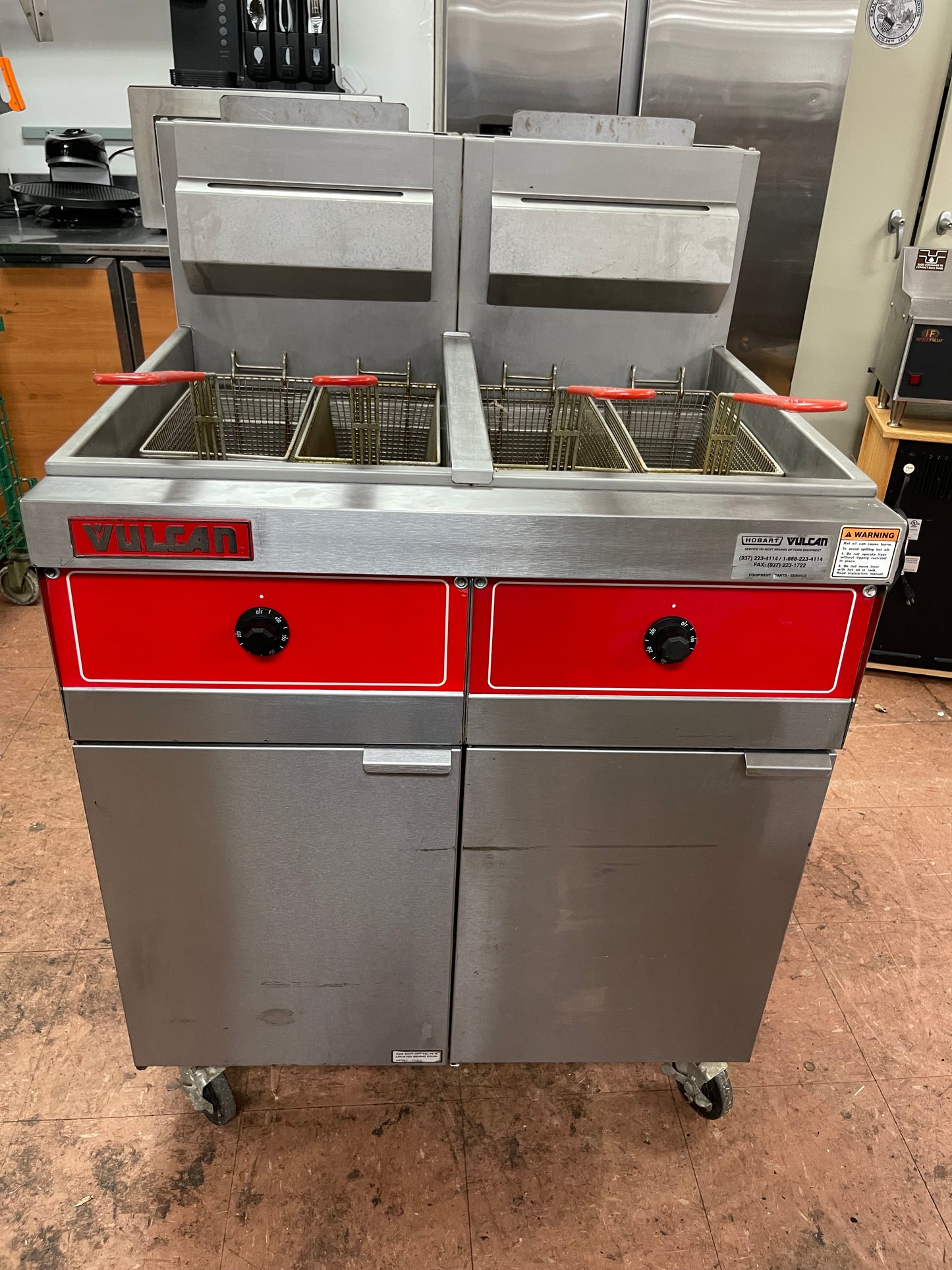 Used Vulcan Stainless Steel Propane Gas Fryer 2GRS35 Dual 35lb - LPG