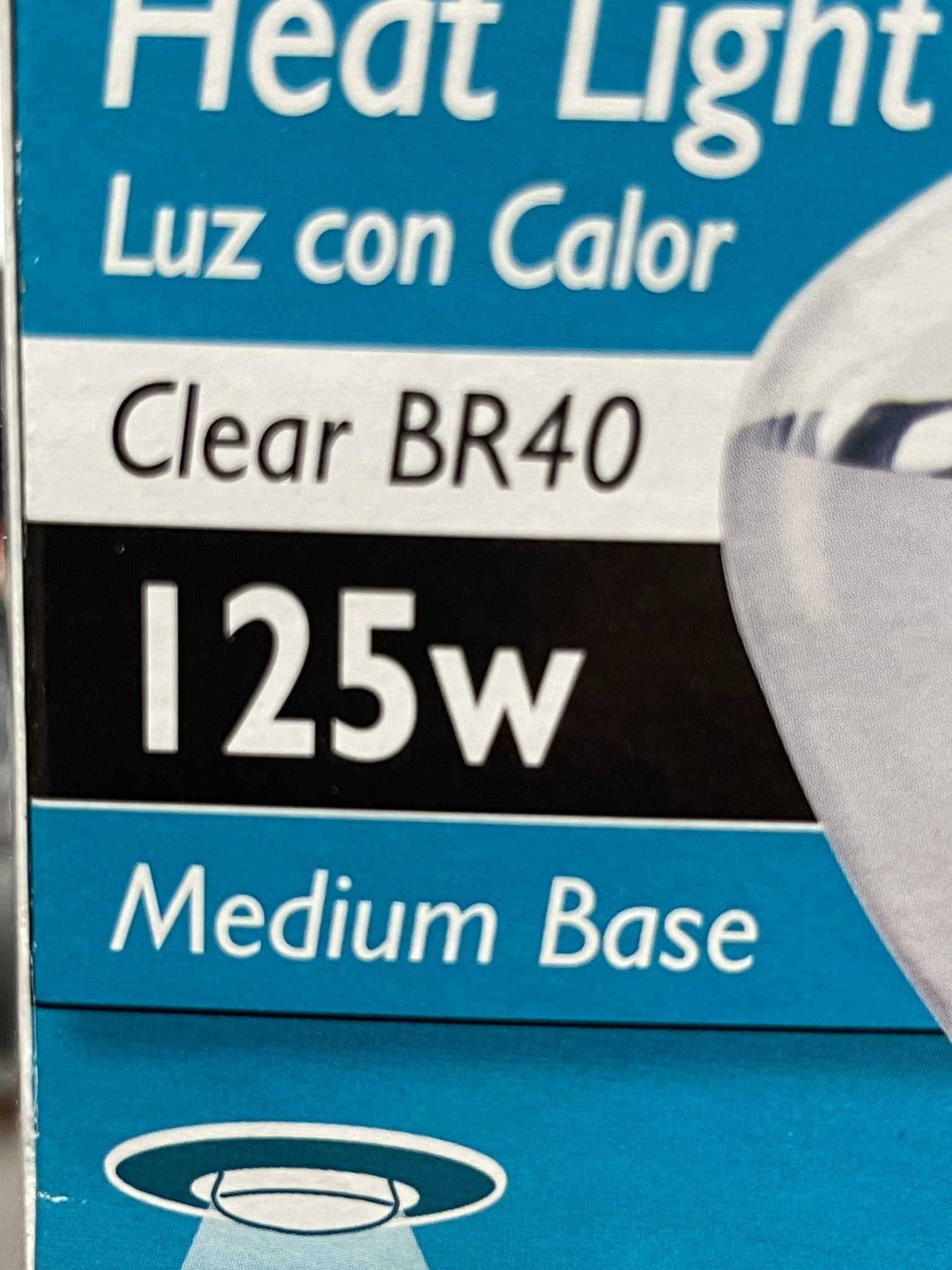 New Philips BR40 Clear Heat Light 125W Medium Base.