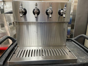 Used Stainless Steel 4 Tap Wall Mount Beer Dispenser with Drain