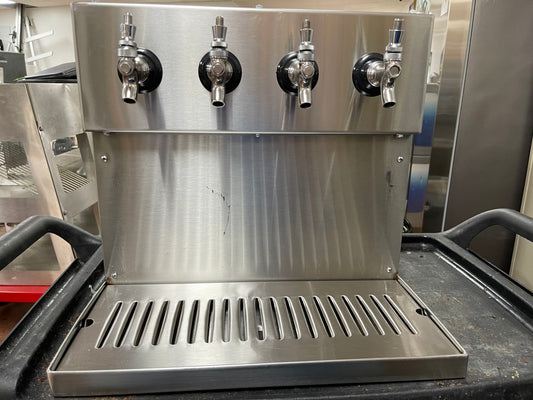 Used Stainless Steel 4 Tap Wall Mount Beer Dispenser with Drain