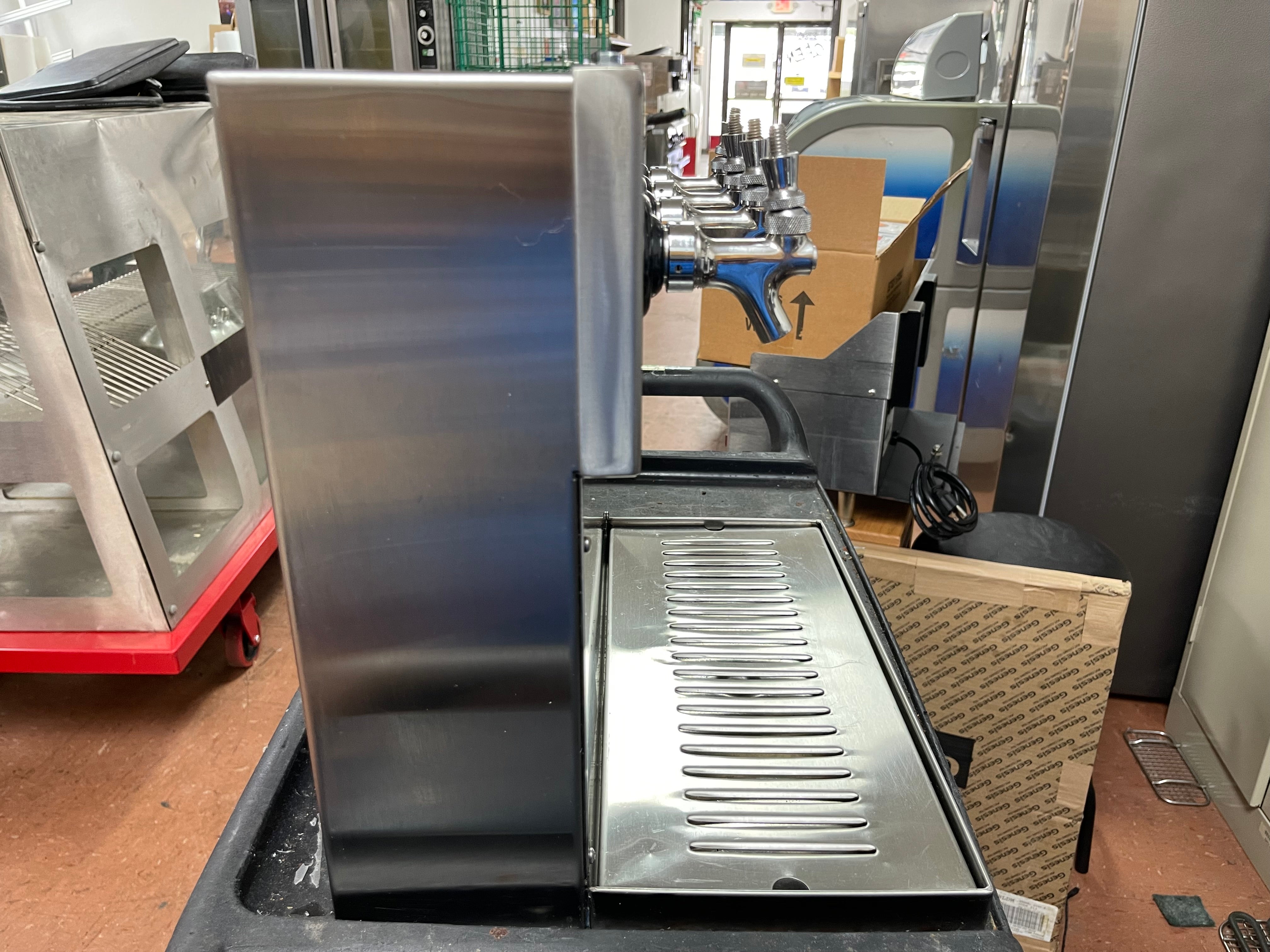 Used Stainless Steel 4 Tap Wall Mount Beer Dispenser with Drain