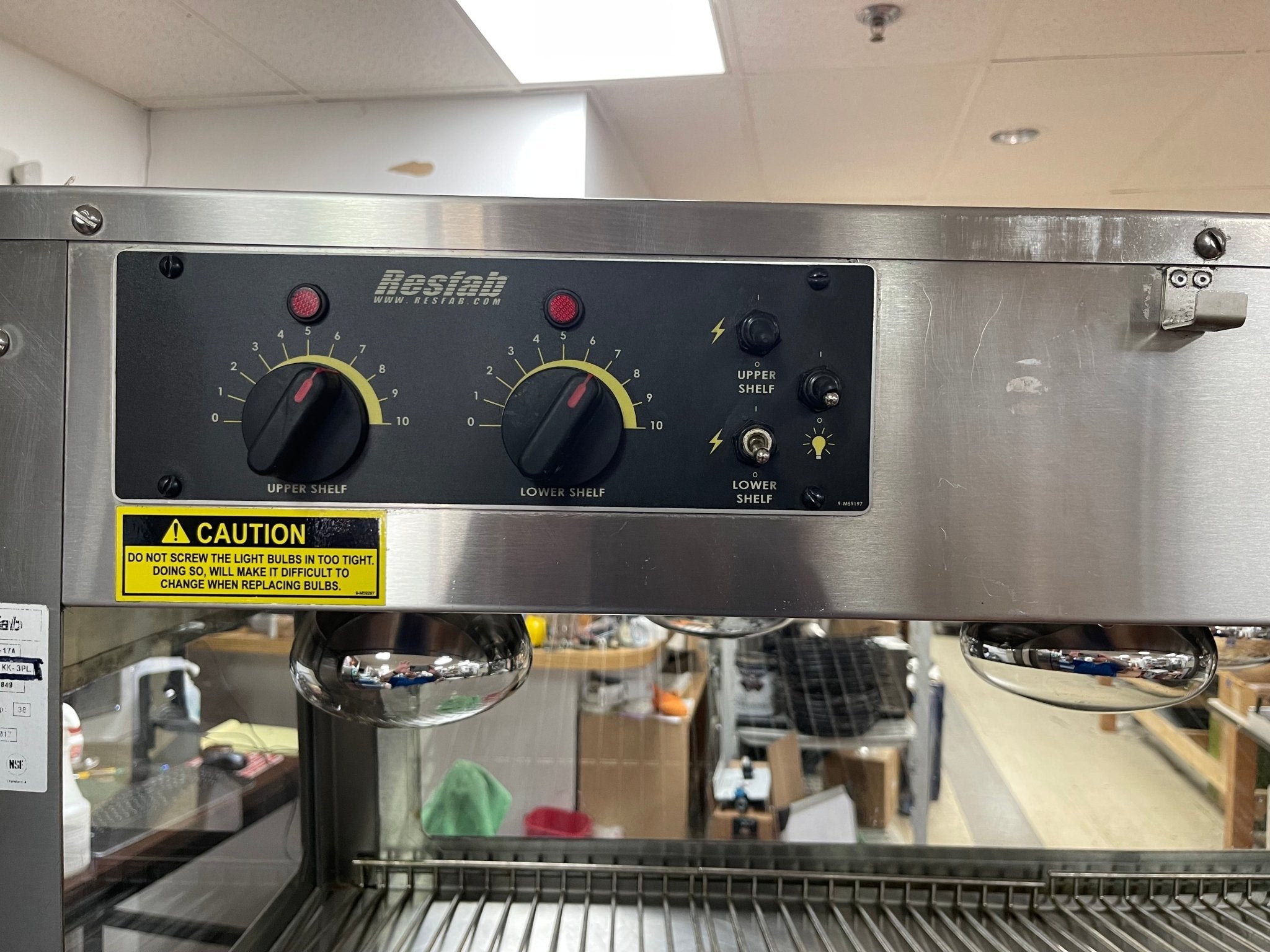 Used 2017 Resfab WD - 17A 2 Shelf 58" Heated Holding Warming Display Merchandiser 120V 38A - Falcon Restaurant Supply - 5