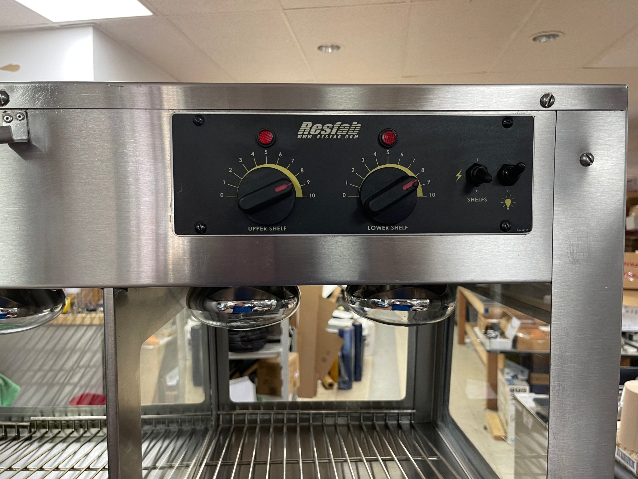 Used 2017 Resfab WD - 17A 2 Shelf 58" Heated Holding Warming Display Merchandiser 120V 38A - Falcon Restaurant Supply - 6