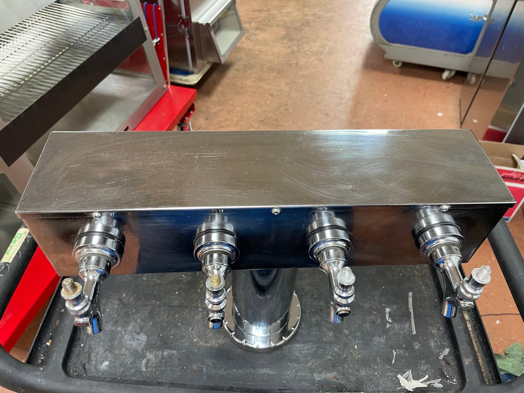 Used "T" Style Pedestal Draft Beer Tower Dispenser 4 Tap - Falcon Restaurant Supply - 3