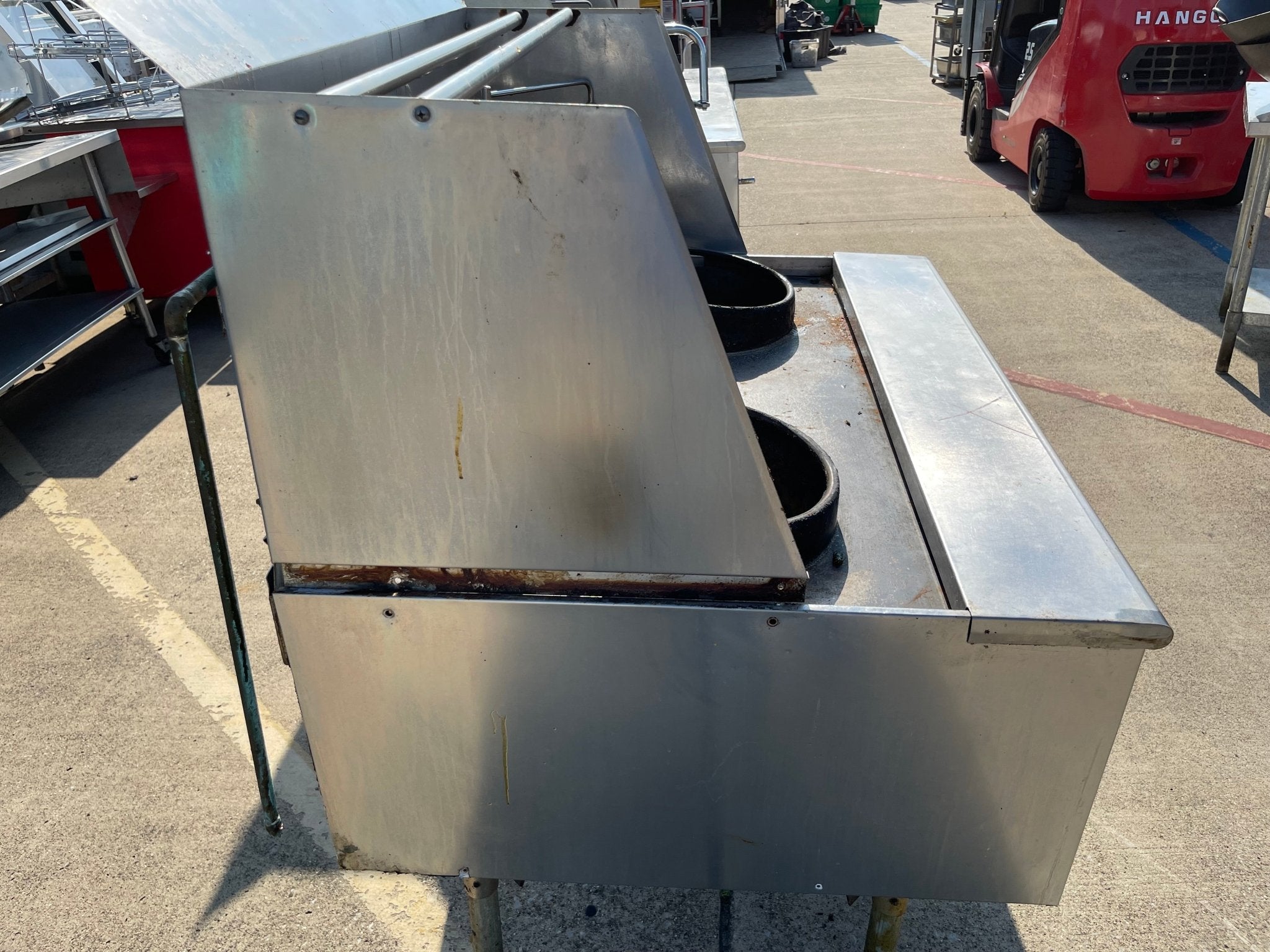 Used 2 Burner Natural Gas Commercial Wok Range With 2 Swing Faucets - Falcon Restaurant Supply - 6