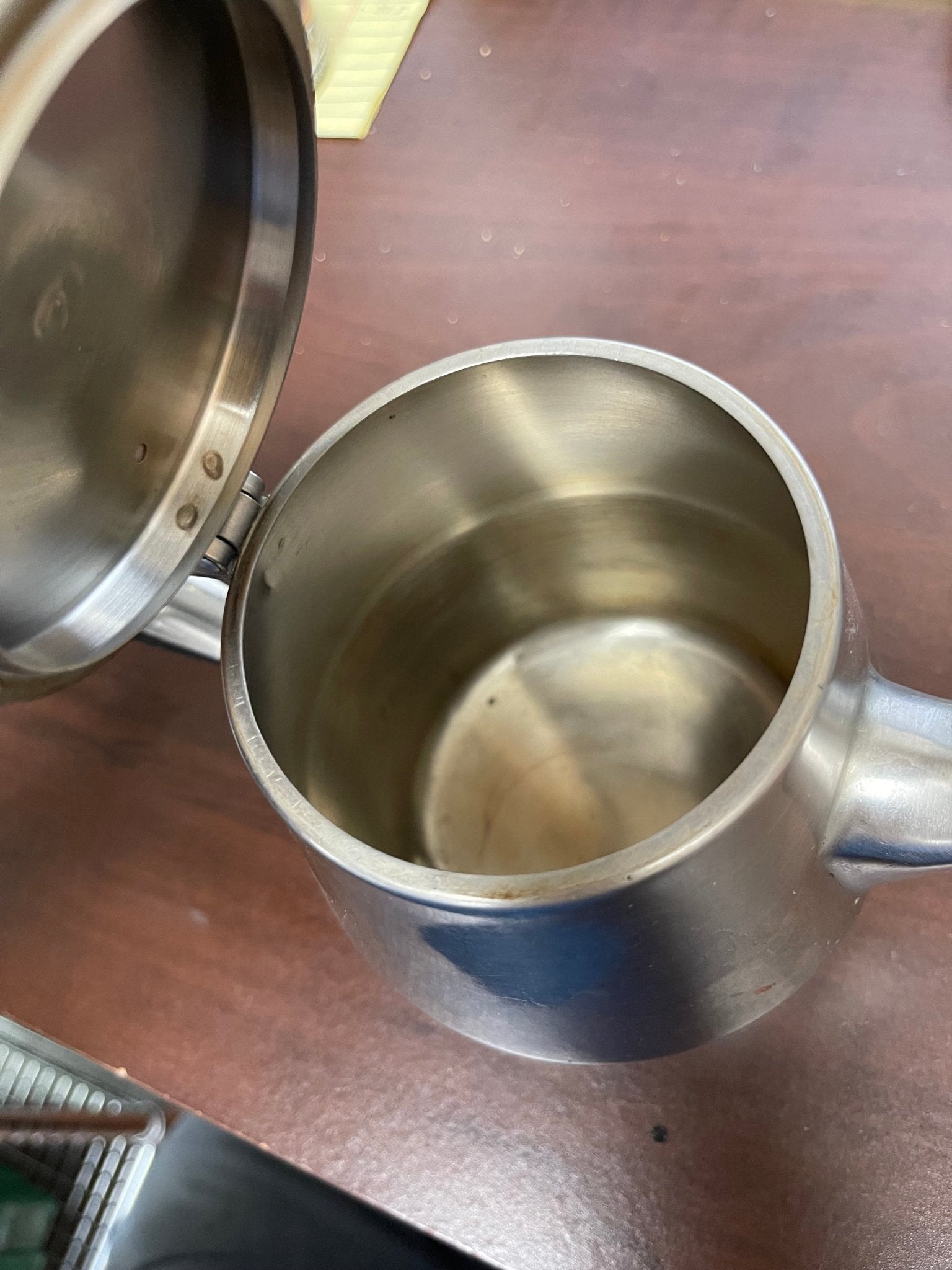 Used Stainless Steel Brushed finish 28oz. Gooseneck Teapot - Falcon Restaurant Supply - 5