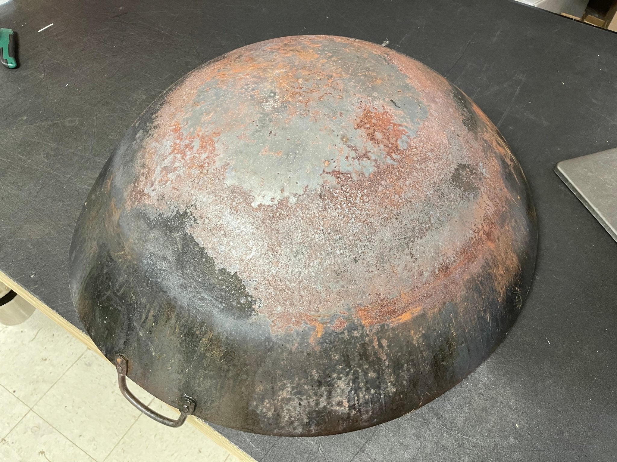 Used 28" X 9" Commercial Carbon Steel Restaurant Wok with Handles. - Falcon Restaurant Supply - 5