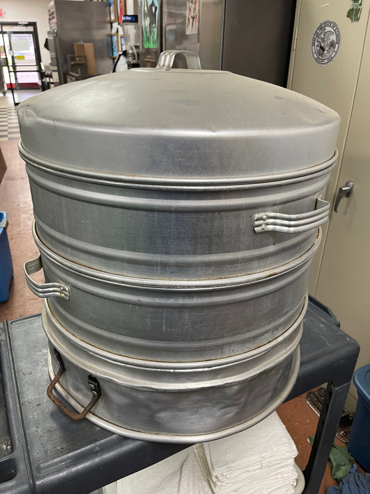 Used Aluminum Round Chinese Steamer 22" Diameter