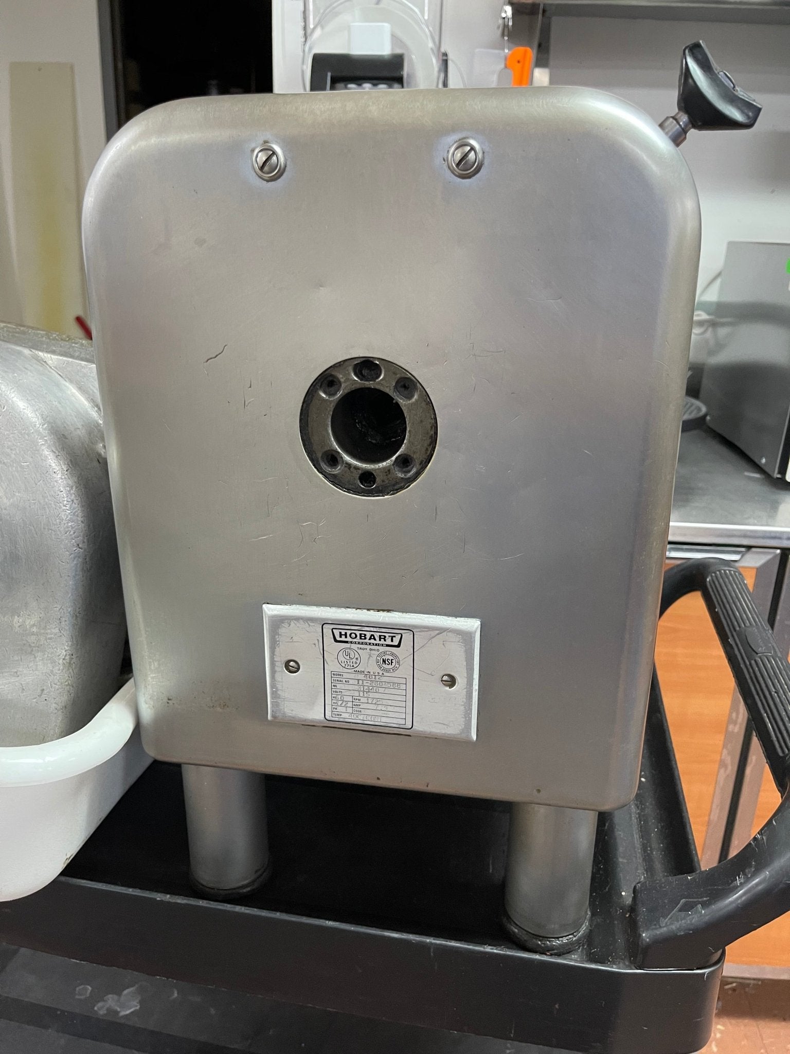 Used Hobart 4812 Commercial Meat Grinder Motor with Grinder and Slicer Attachments 120V